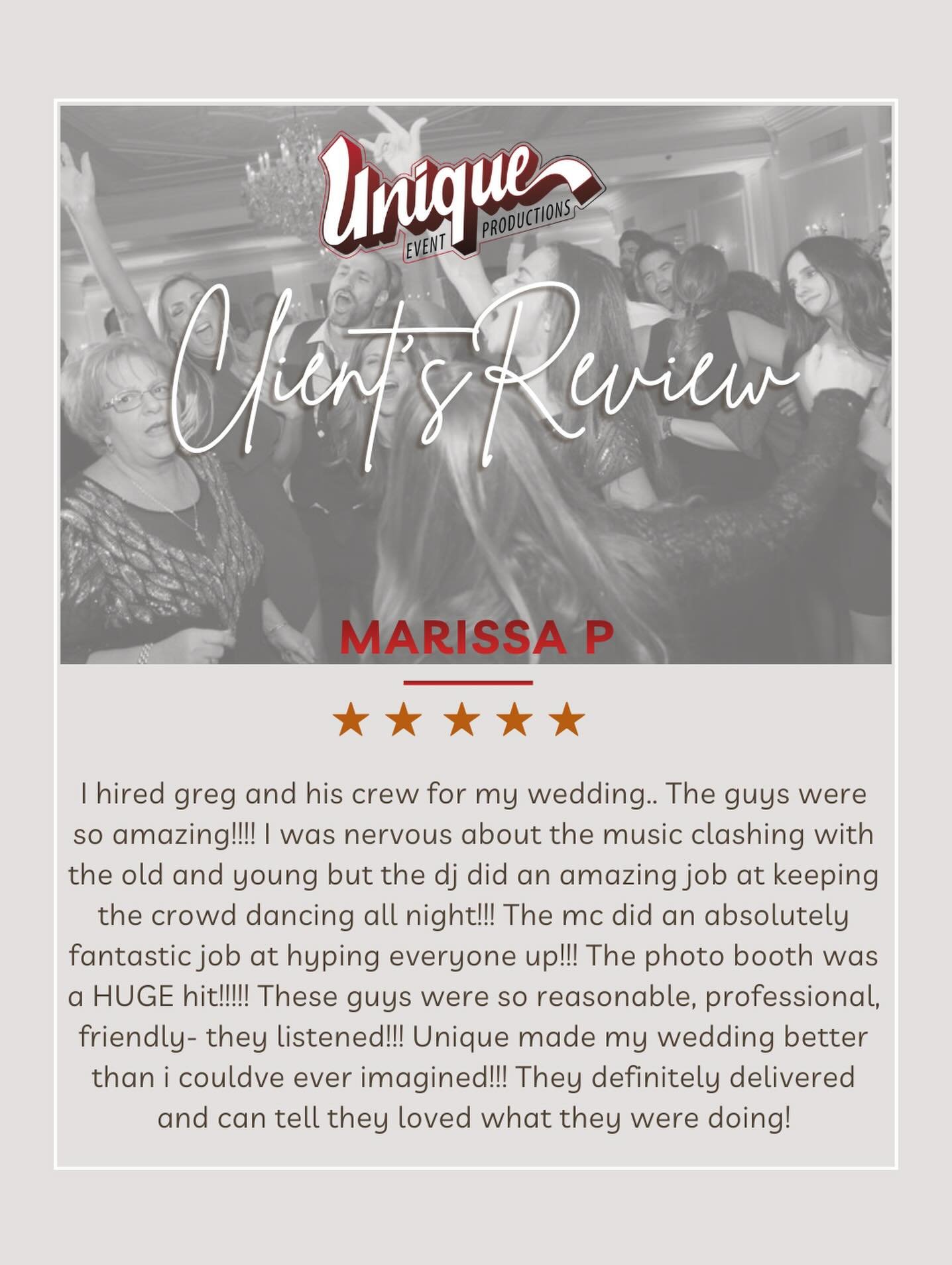 When we get reviews like this, we know we&rsquo;re doing something right! Extremely thankful of the clients we have!
#StatenIslandWeddings
#StatenIslandBride
#SIWeddings