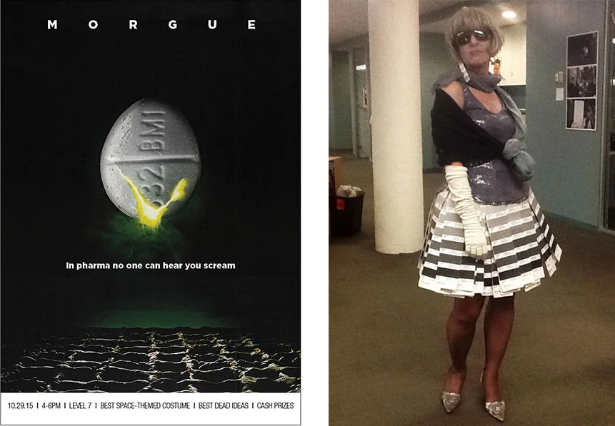 Poster for annual party Costume: "50 shades of grayscale" first place