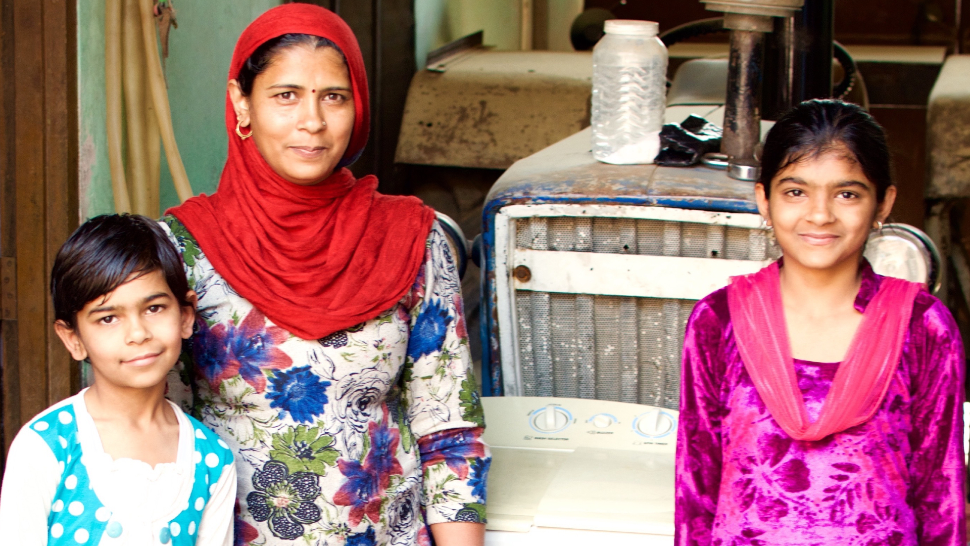 This Washing machine is favorite appliance of Sumandy & daughters who live in a semi-rural region outside of New Delhi, India. (Photo credit: Michael shellenberger) 