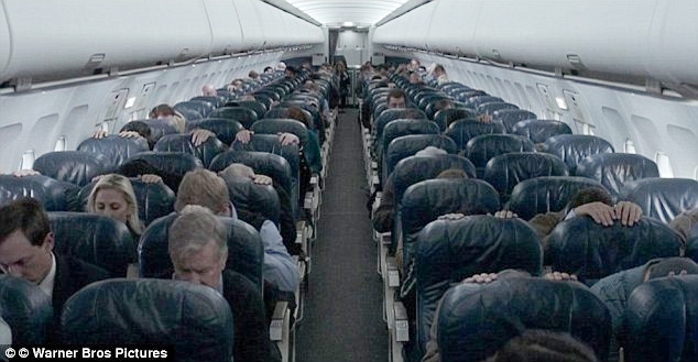 Passengers on Sully's flight brace for impact by sheltering in place.