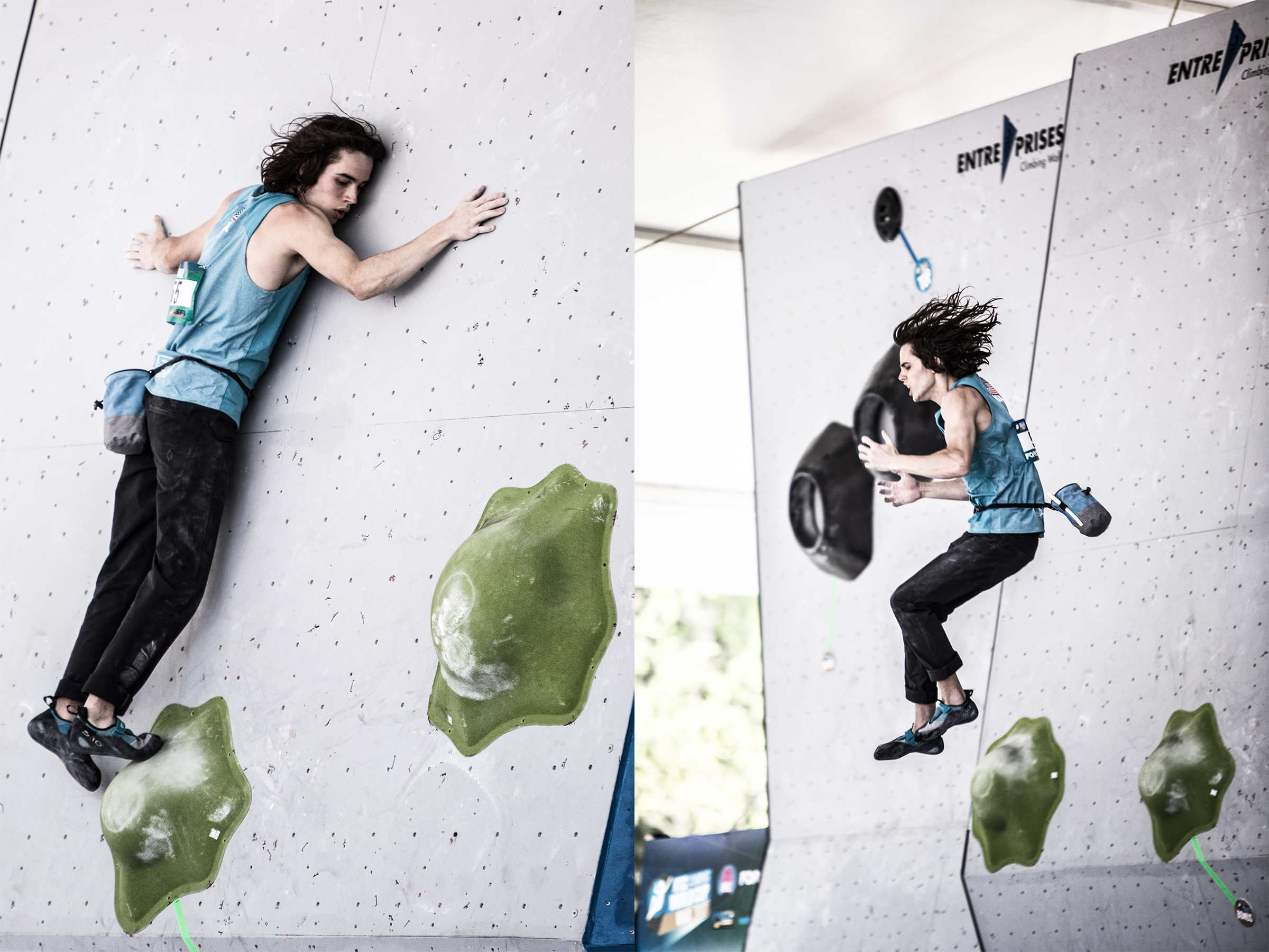 8:53 | Sean Bailey, the highest placing American male, climbs and falls during Semi-finals.