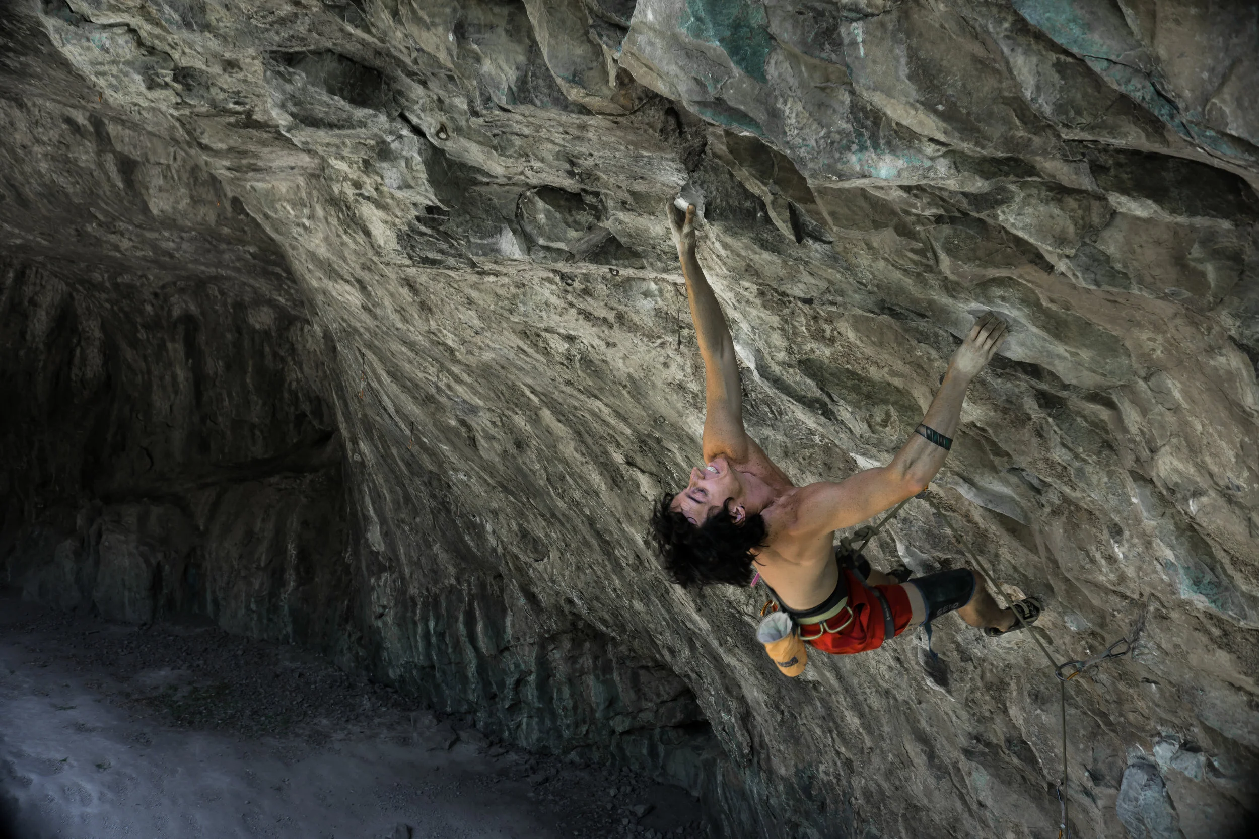 That split second on "Skeletor" (5.13c), Rifle, Colorado. Photo: Rachel Avallone