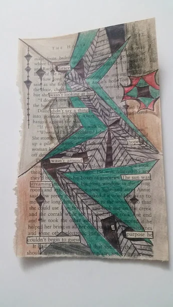Blackout poetry example with art