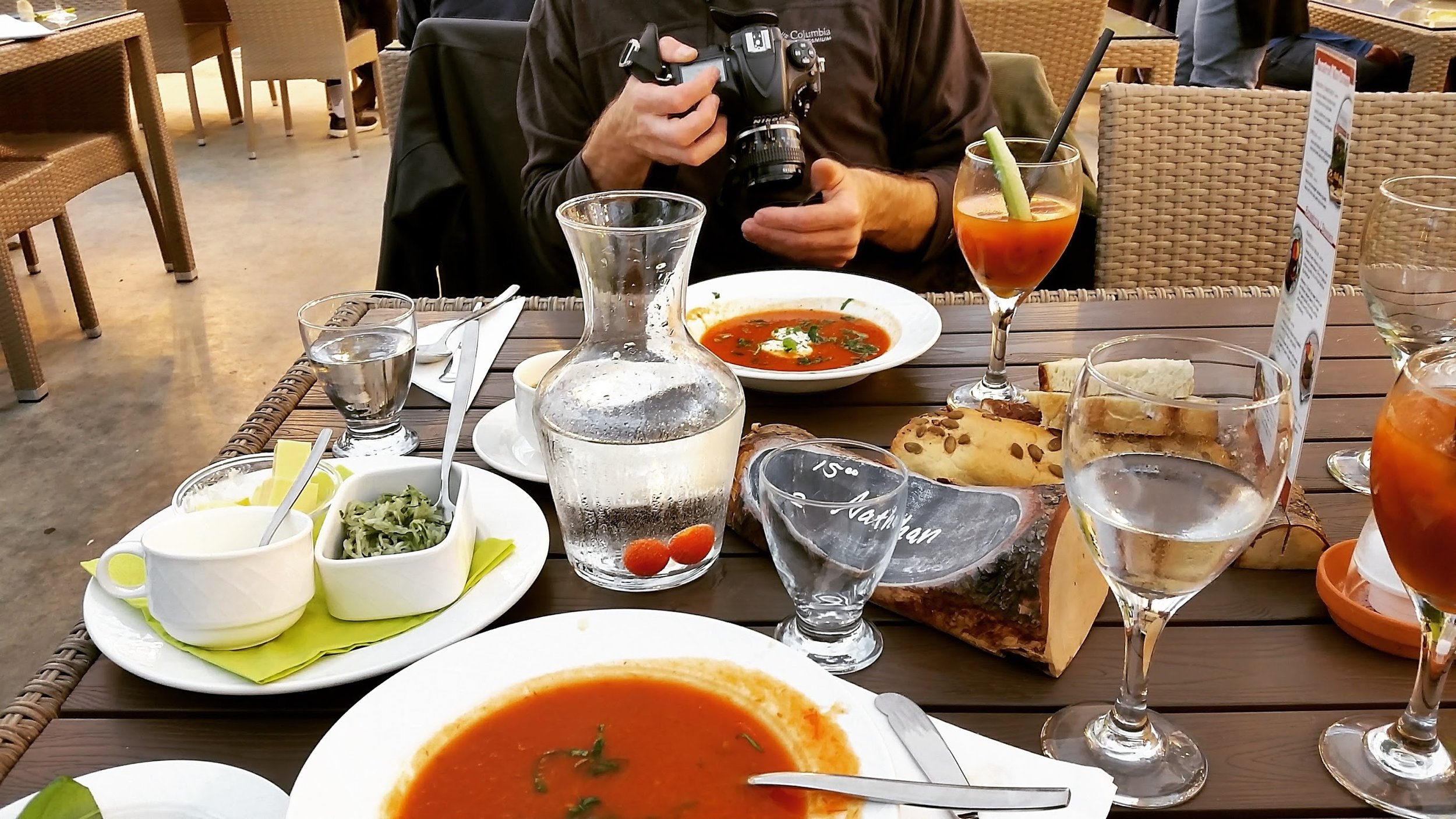 Homemade soup and bread