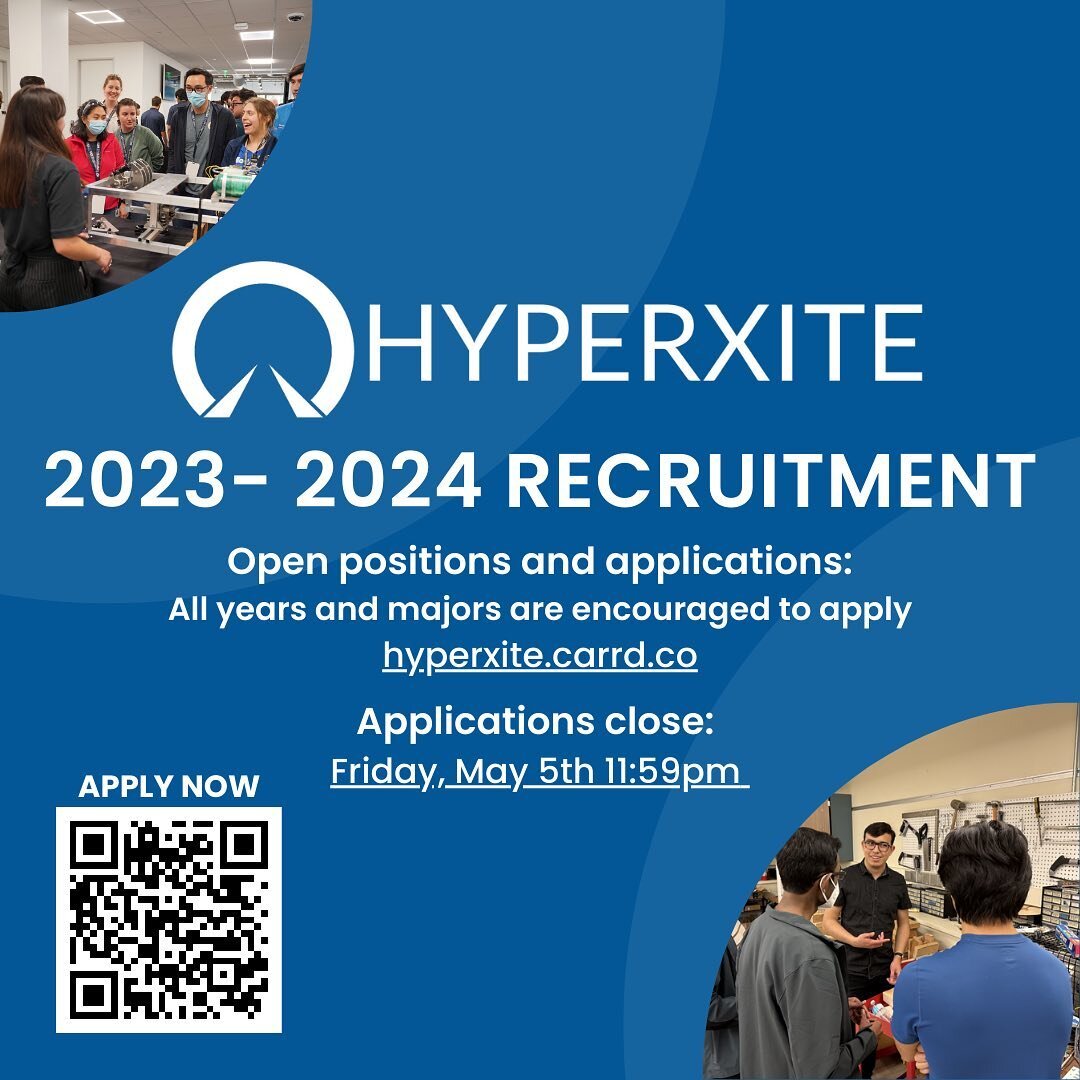 We are excited to announce that HyperXite is recruiting for the upcoming 2023 - 2024 school year!

If you are interested in joining HyperXite, apply here: https://hyperxite.carrd.co/. All years and majors are encouraged to apply. More information abo