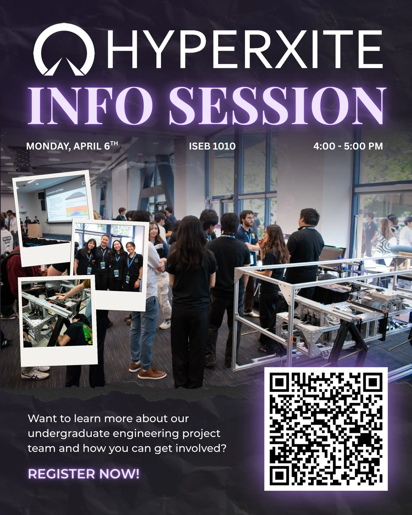 Calling all undergraduate engineering students! Are you interested in learning more about HyperXite and the hyperloop concept? Thinking about joining a senior design project? Come to our HyperXite Info Session NEXT MONDAY!!&nbsp;🦾

It&rsquo;s that t