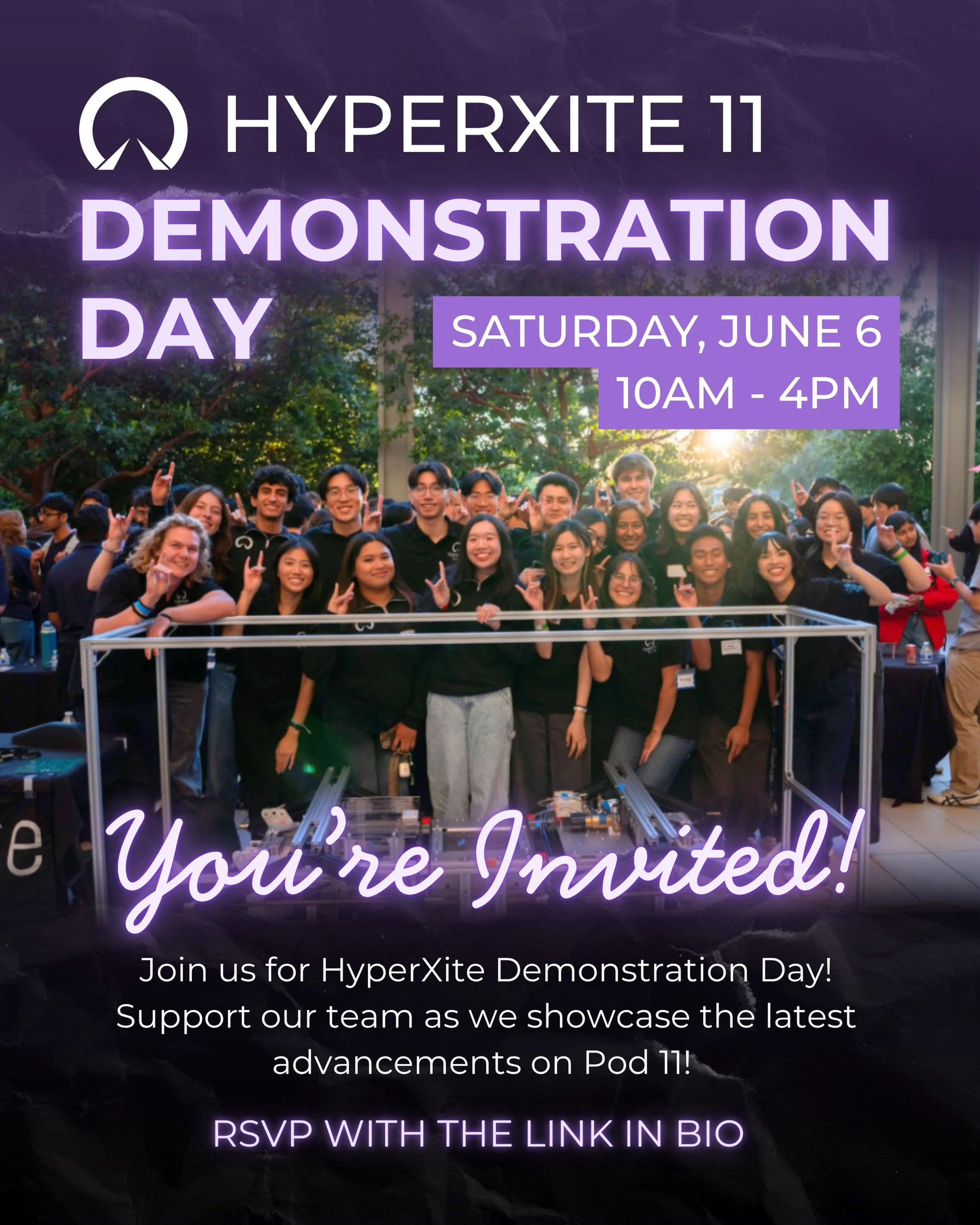 YOU&rsquo;RE INVITED ‼️ Join us for our upcoming Demo Day where we&rsquo;ll be unveiling the 11th iteration of our Hyperloop pod!

Over the past year, our team has dedicated a tremendous amount of time and effort toward the development, testing, and 