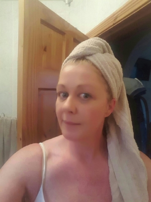 No make up, no hair done and even a little zit on my chin!