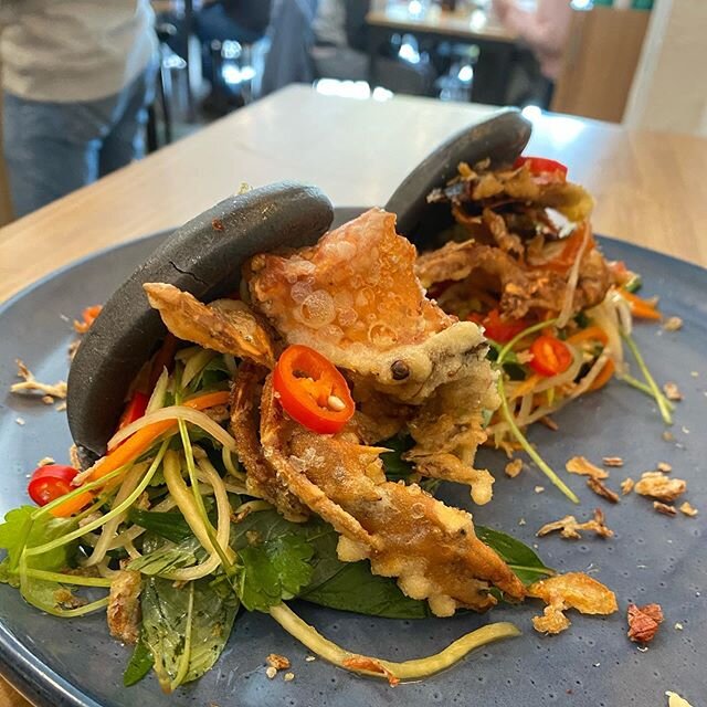 Living that #baobun life @leroyscafe when you visit next time you gotta try the #softshellcrab bao! #seafood #cafescene #melbournecafes #cafestagram