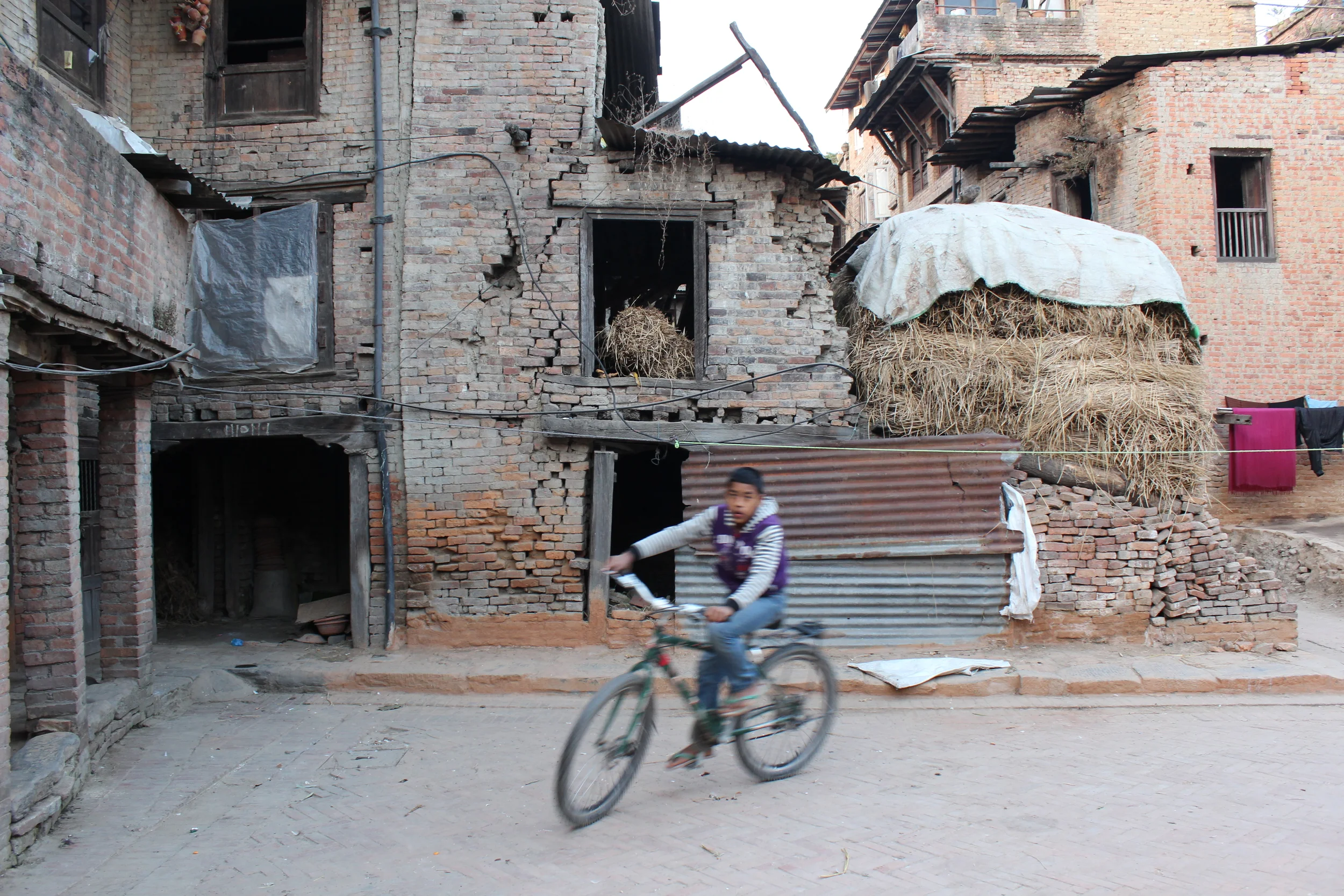 Biking in Bhaktapur, Nepal