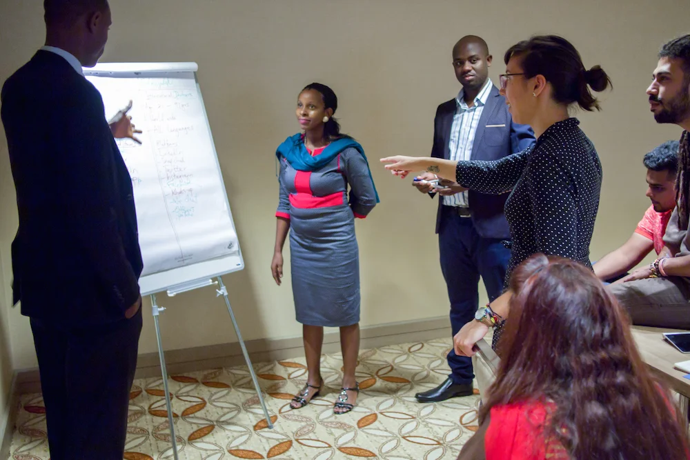 Facilitating a workshop on social media for the 2017 recipients of the Youth Solidarity Fund, a program of the United Nations Alliance of Civilizations (UNAOC). Istanbul, Turkey