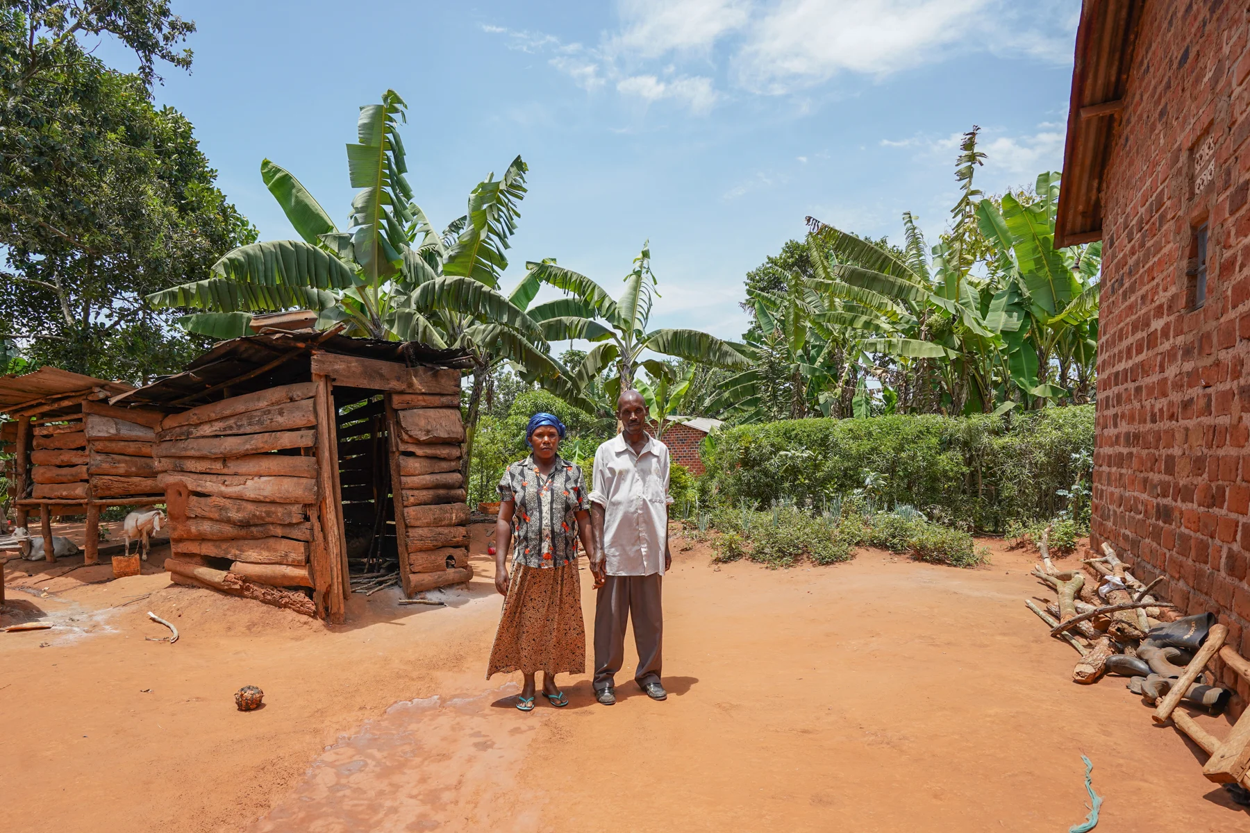 Margaret and Taddeo outside of their home. The building on the left is where Margaret cooks the family’s meals