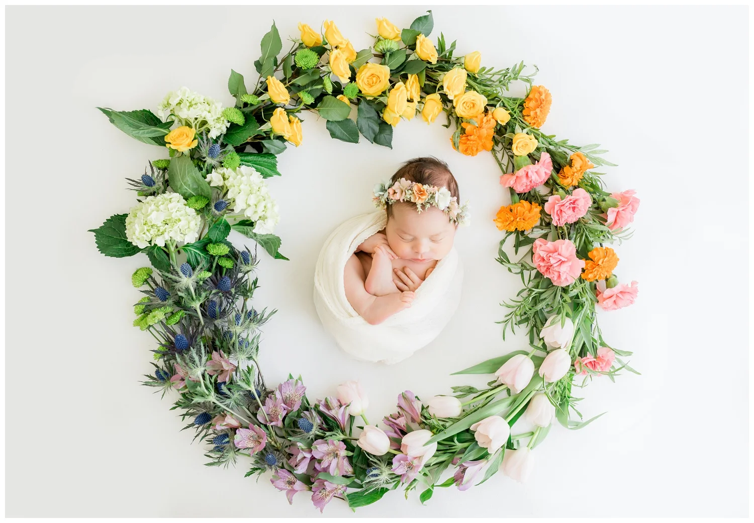 Beautiful floral wreath created by Valerie of Bloom Floral Artistry
