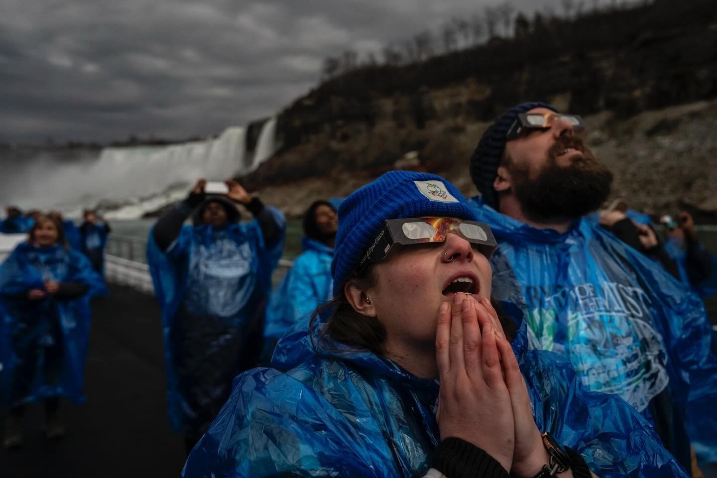Total Eclipse in Niagara Falls for the @nytimes. Went out on the Maid of The Mist, because why not. Also I didn&rsquo;t see it because too busy shooting and trying to keep a dry lens. Oops.