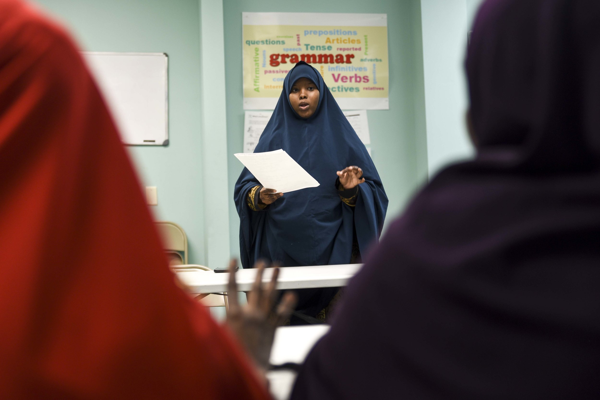  Hamdi Kosar facilitates a leadership program that aims to empower women in the Willmar community to take action and become leaders June 11, 2019 at the Community Integration Center. 