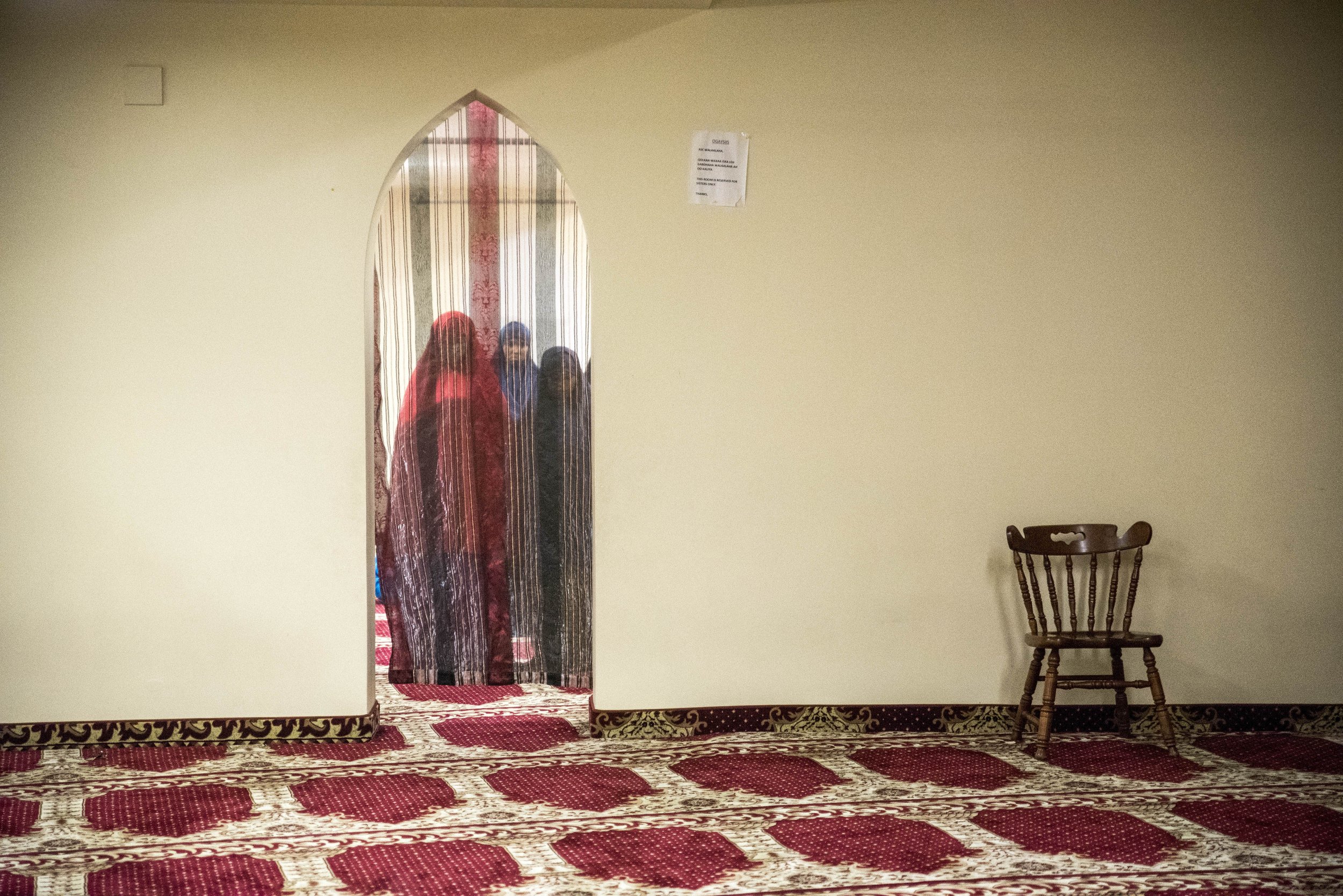  Mosque members conduct their evening prayer at the Islamic Society during Ramadan May 31, 2018.    