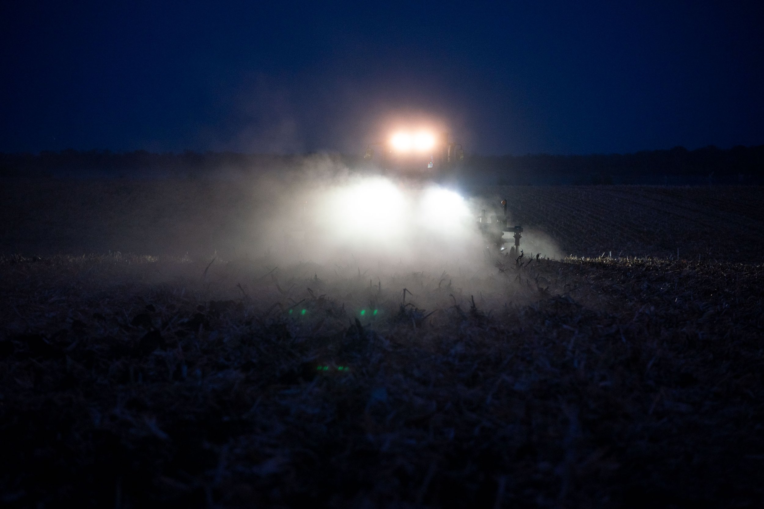  David Larson, 16, drives a combine in the evening after school at his family farm Oct. 19, 2022 in Elbow Lake, Minn. Larson is a part of his school’s Future Farmers of America (FFA), a youth organization that prepares students careers in agriculture