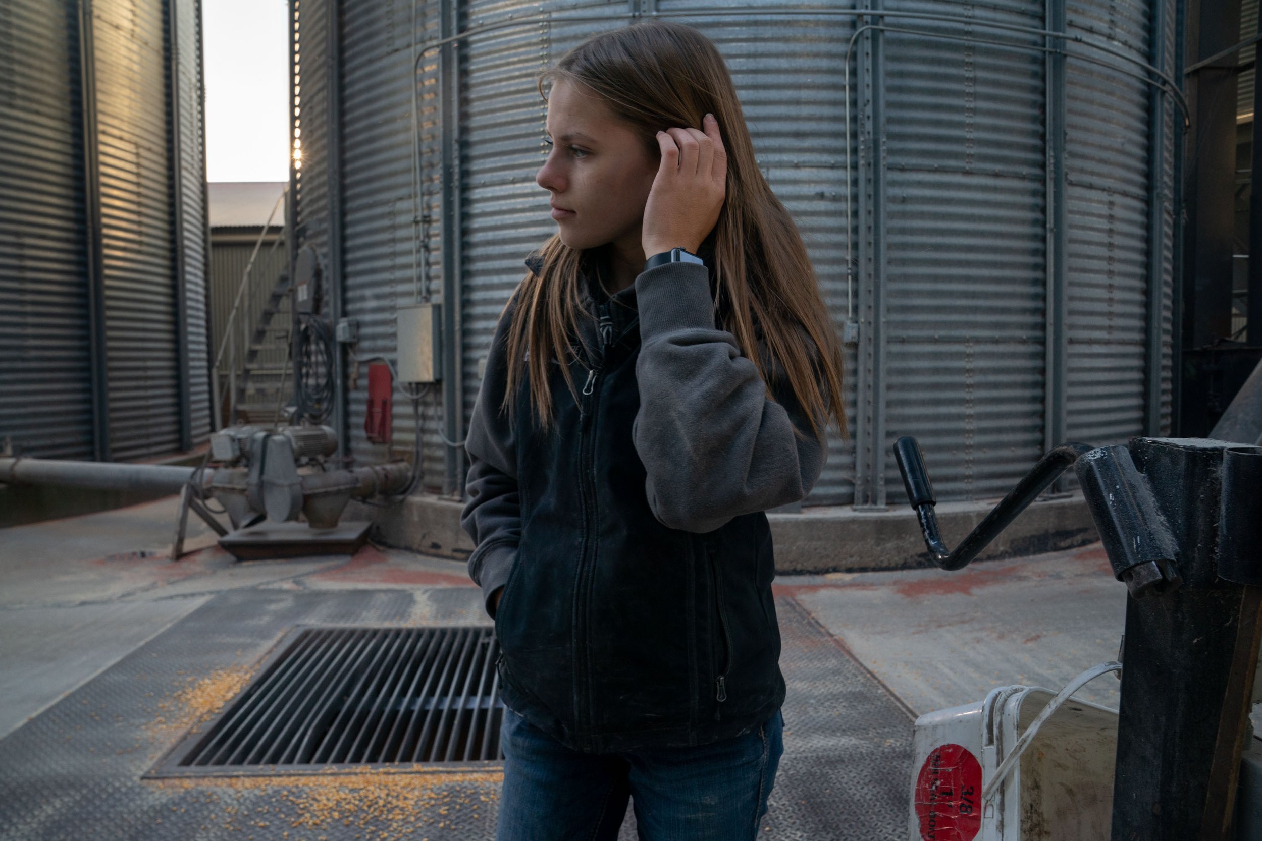  Jaime Johnson, 16, works after school at the Johnson Family Farm Oct. 19, 2022 in Evansville, Minn. Johnson also is a part of her high school’s Future Farmers of America. She grew up on her family farm and hopes to one day take over the property. “I