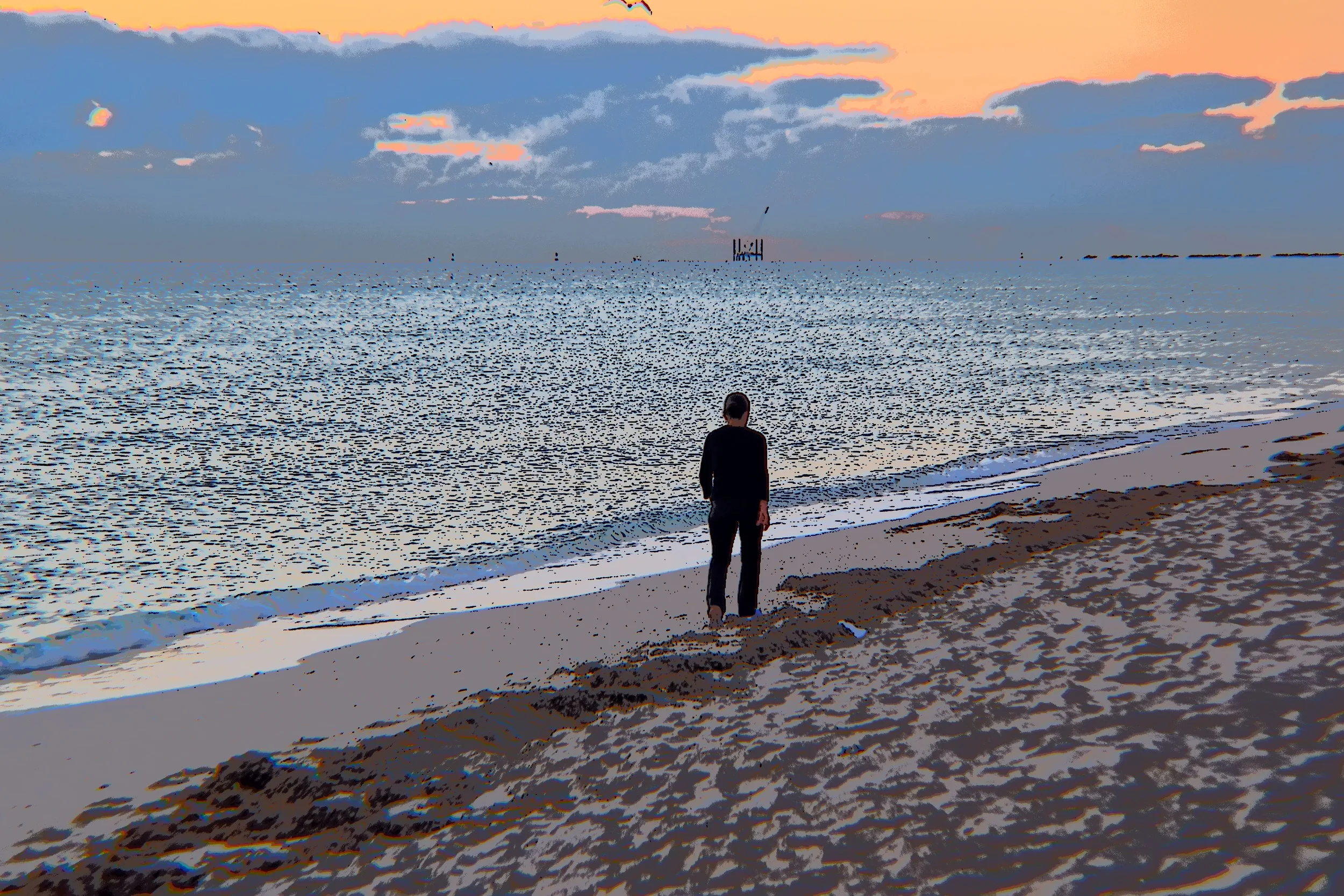  Early morning stroll on Miami Beach. 