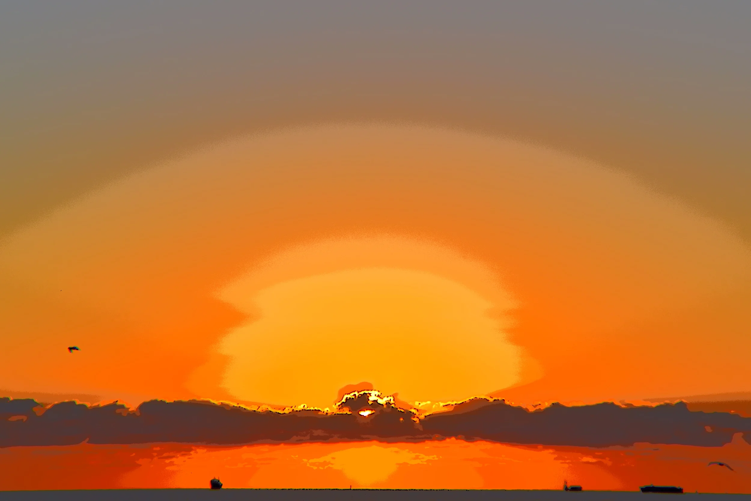  Paint brush of Miami Beach sunset. 