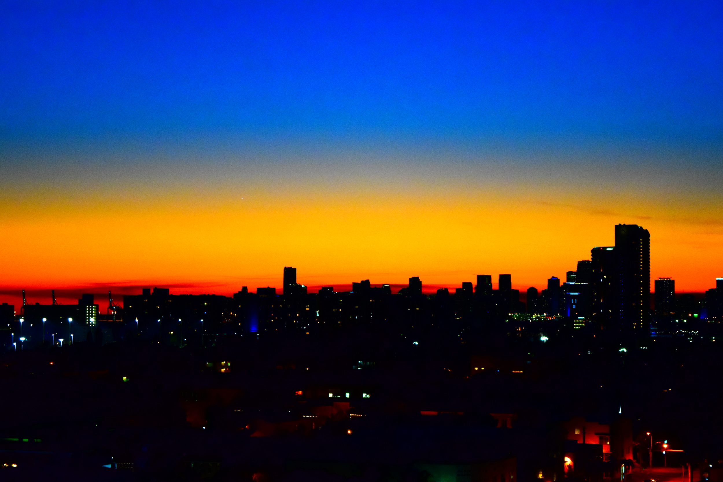  The early evening night sky over Miami. 