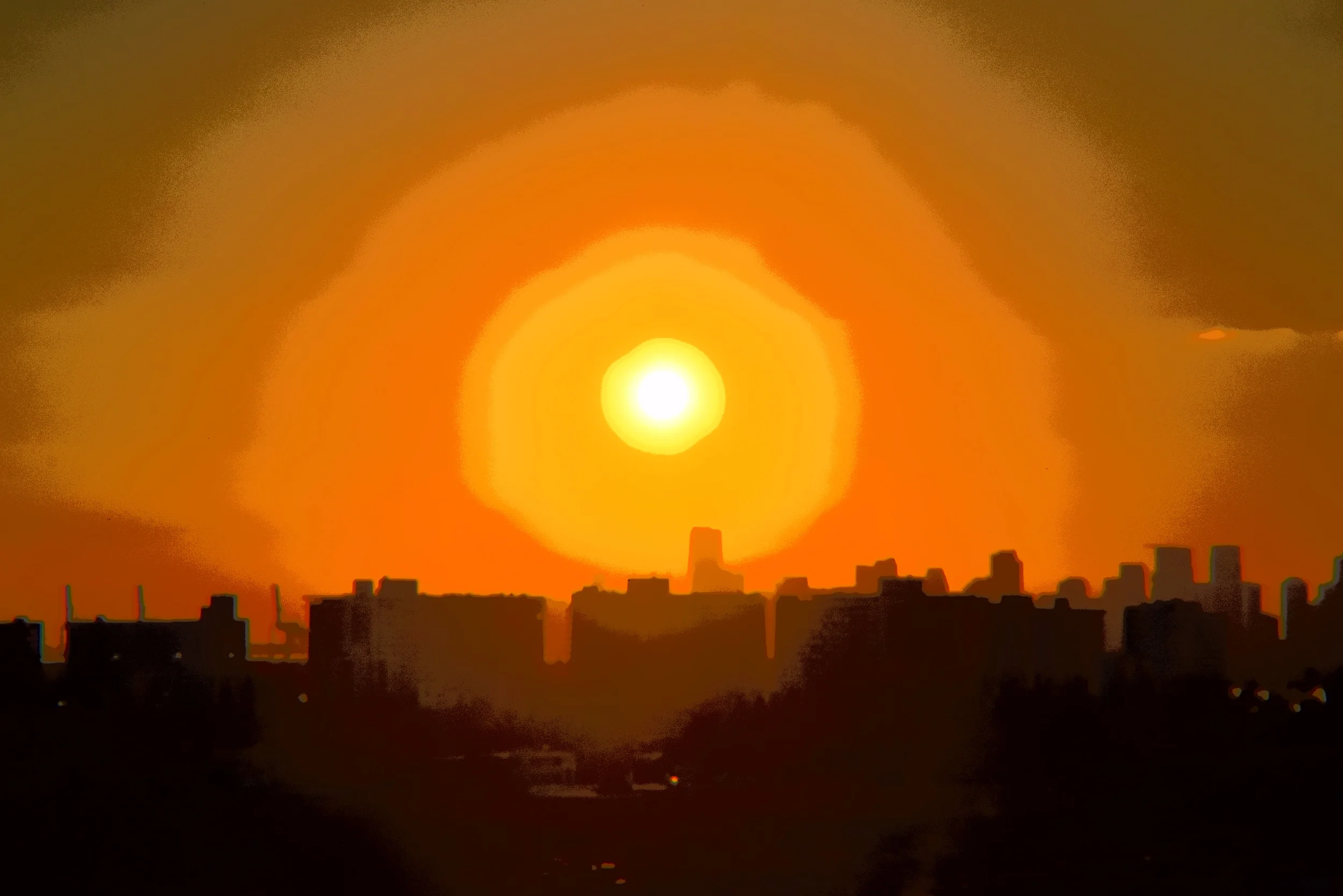  Explosive sunset over Miami. 