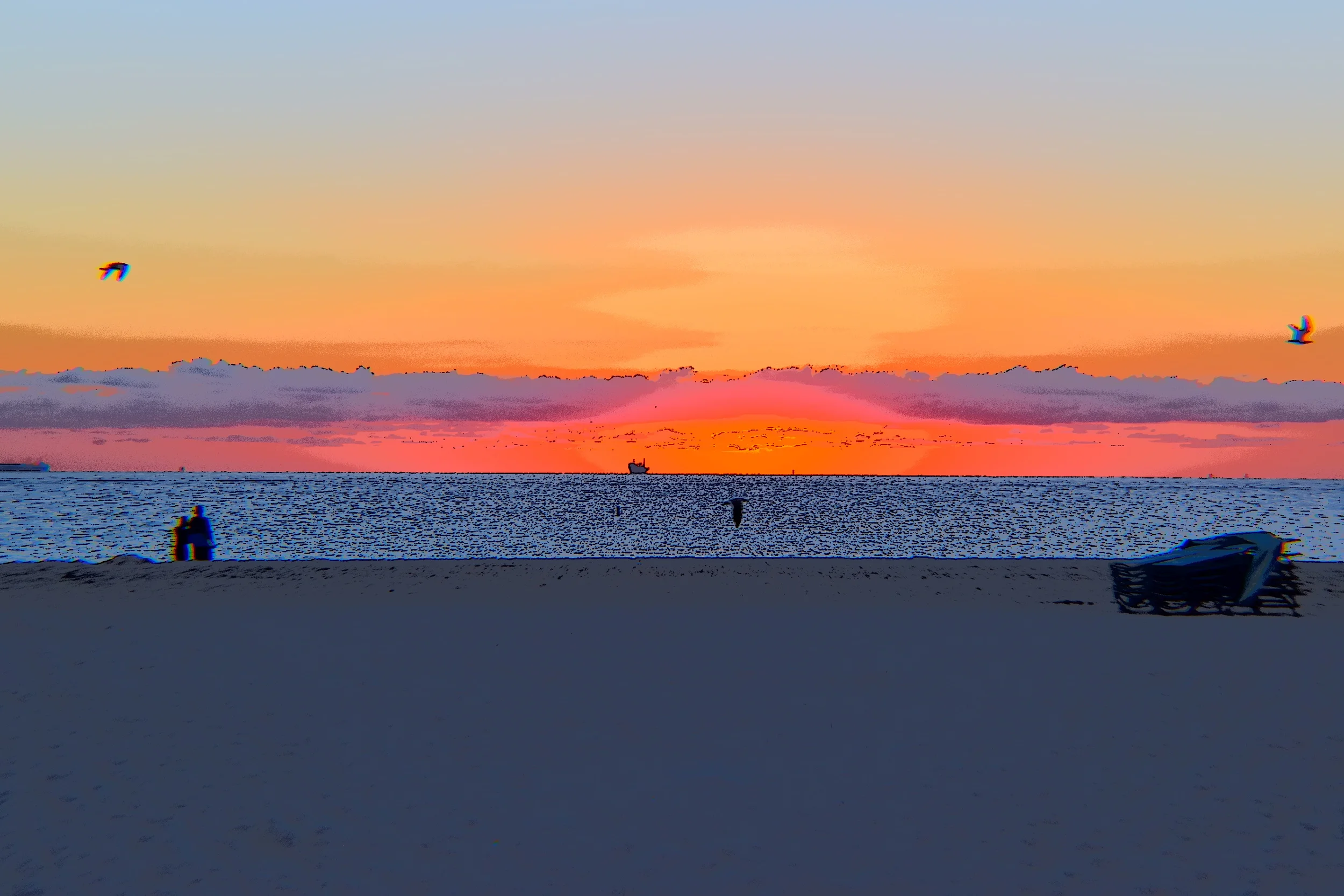  Waiting for the sunrise at Miami Beach. 
