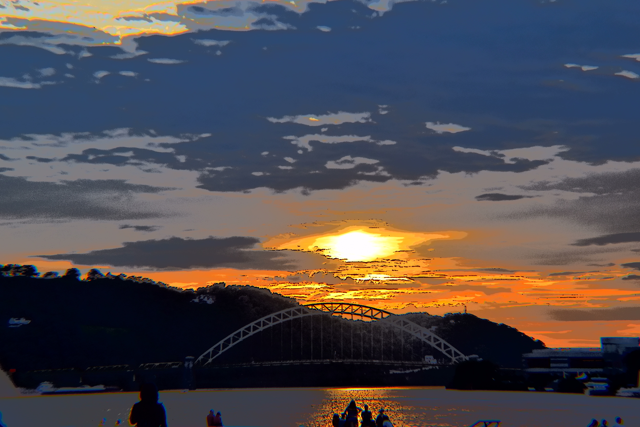  Early evening in Pittsburgh at Point Park. 
