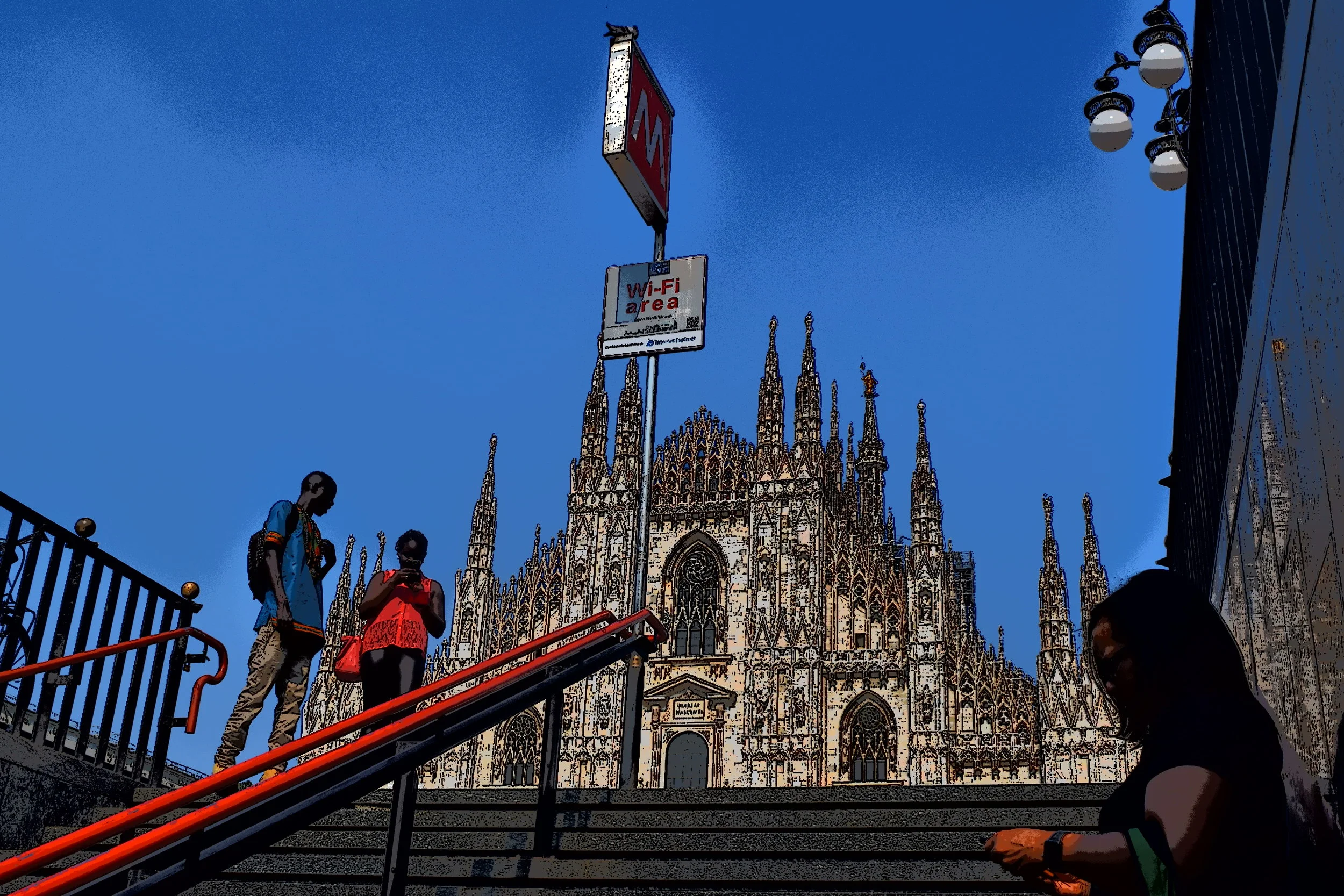  Subway approach to Duomo Milan. 