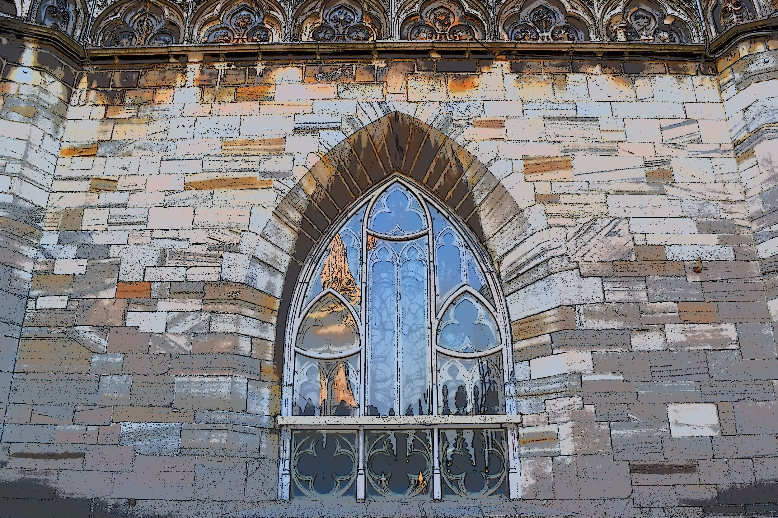  Rooftop window of Duomo di Milano. 