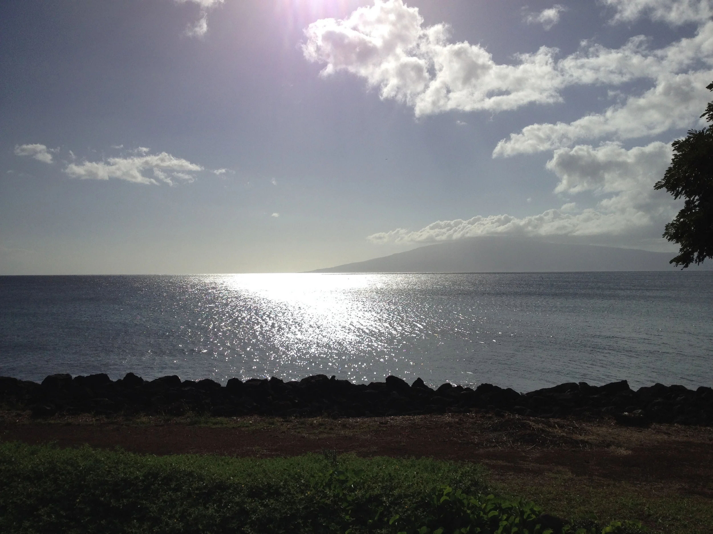  Late morning ocean glistening with sun over Maui. 
