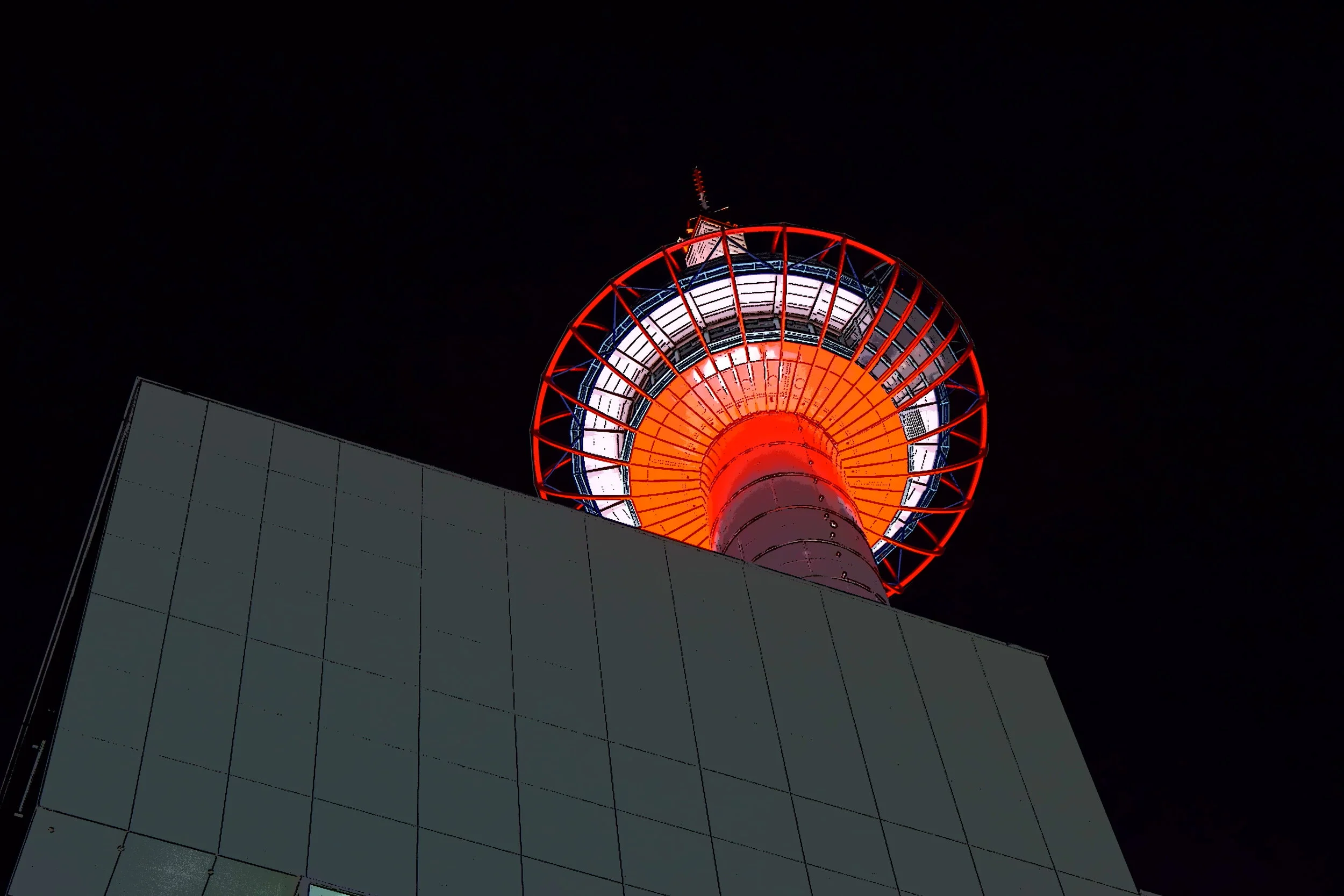  Outside massive train station in Kyoto. 