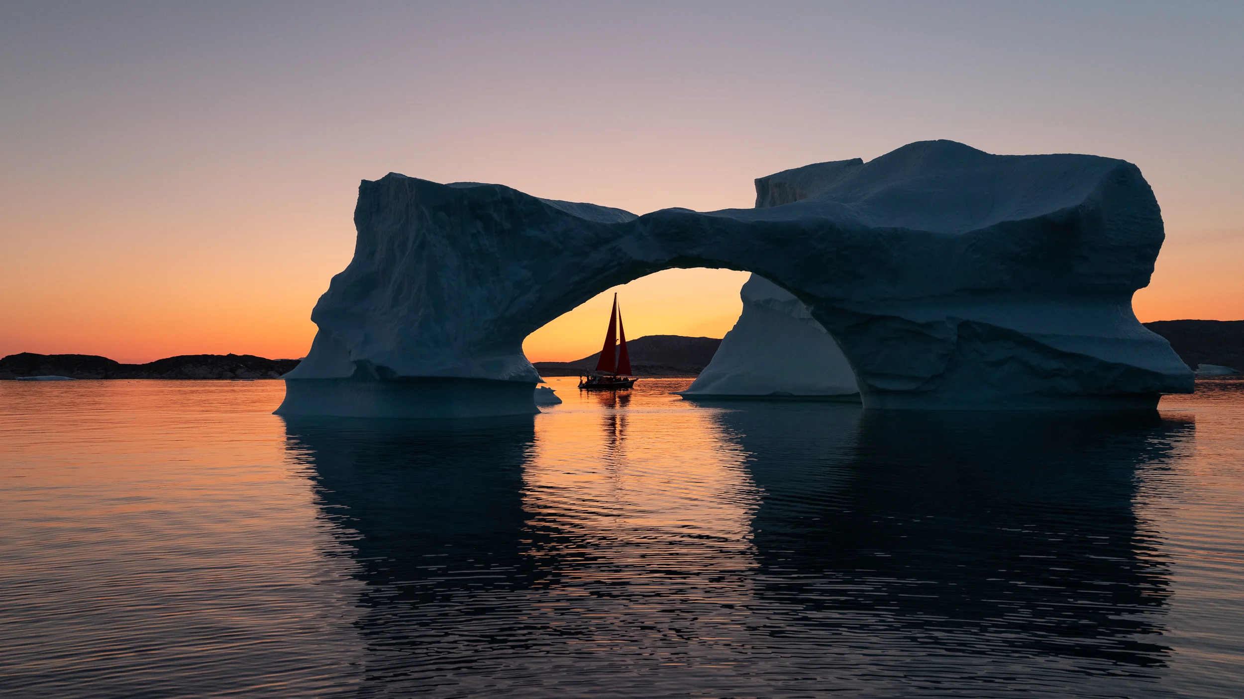 Midnight Sun, Disko Bay, Greenland