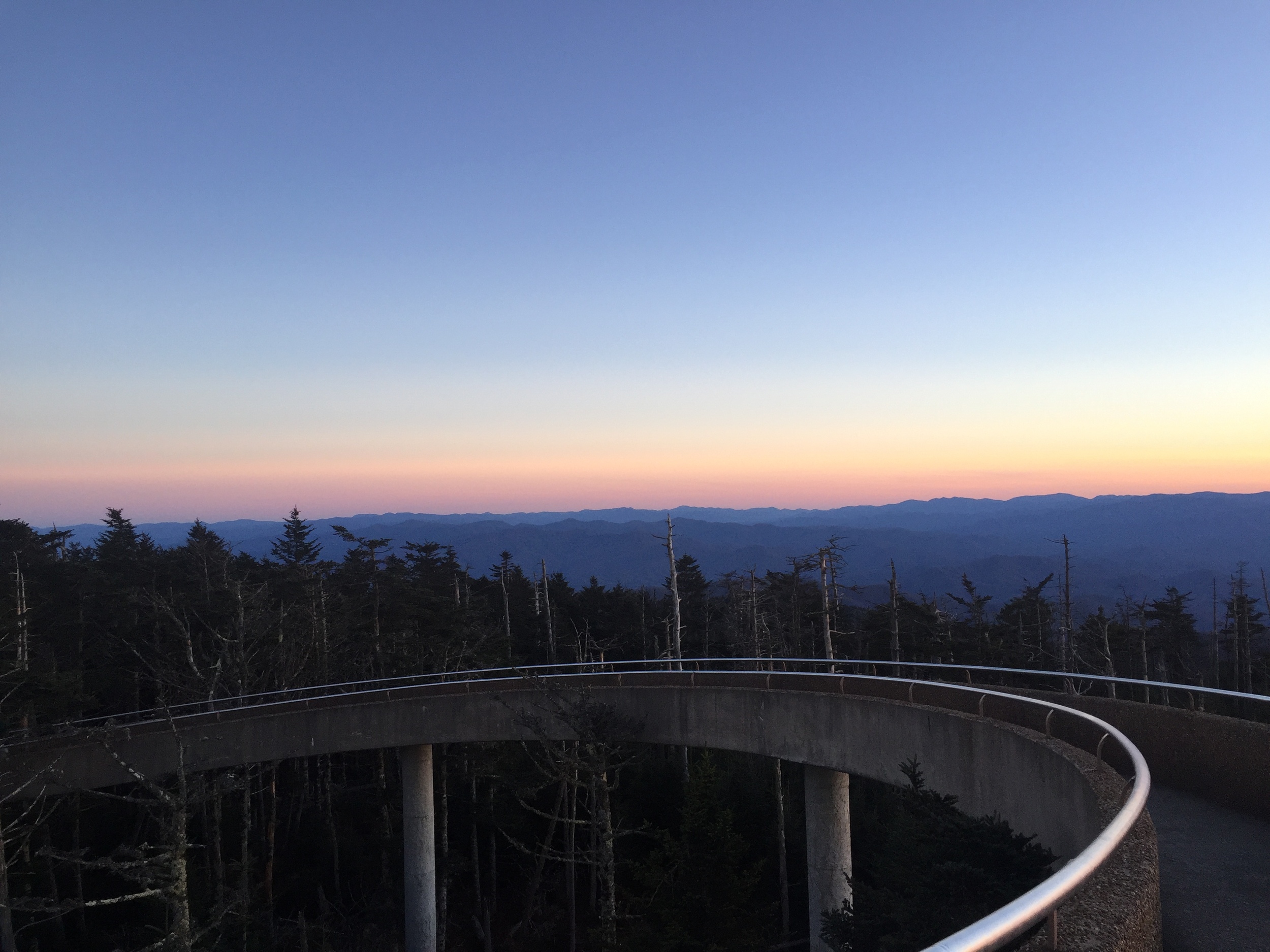 Clingmans Dome pictured at sunset courtesy of Marc Crosby .