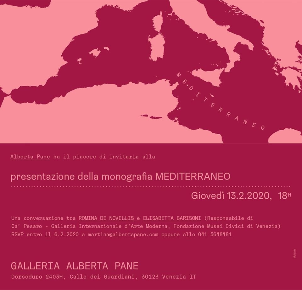 Galleria Alberta Pane presents the monograph MEDITERRANEO by Romina De Novellis- February 2020