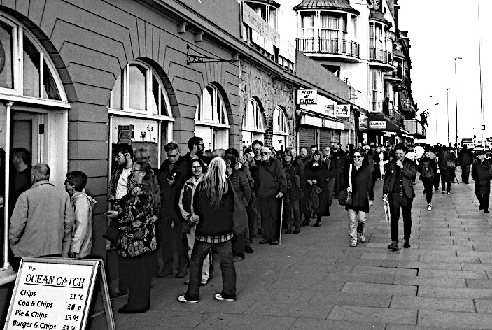 Queuing to get in: Jeremy a huge draw on Hastings seafront, May 24 Photo: Pete Knight