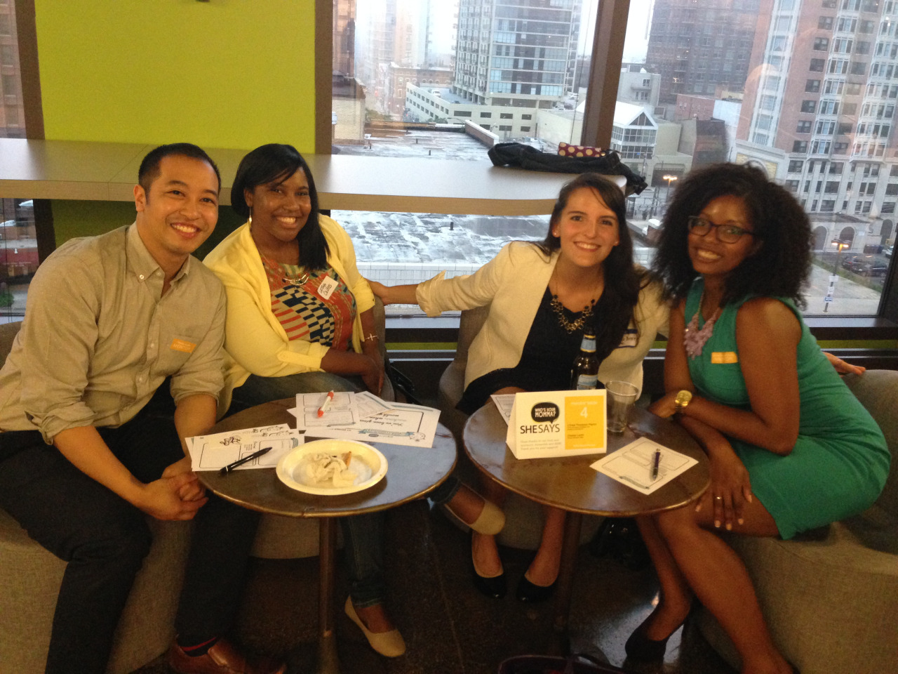 Chester Lantin (far left) and L'Oreal Thompson Payton mentor at our first ever Who's Your Momma event.