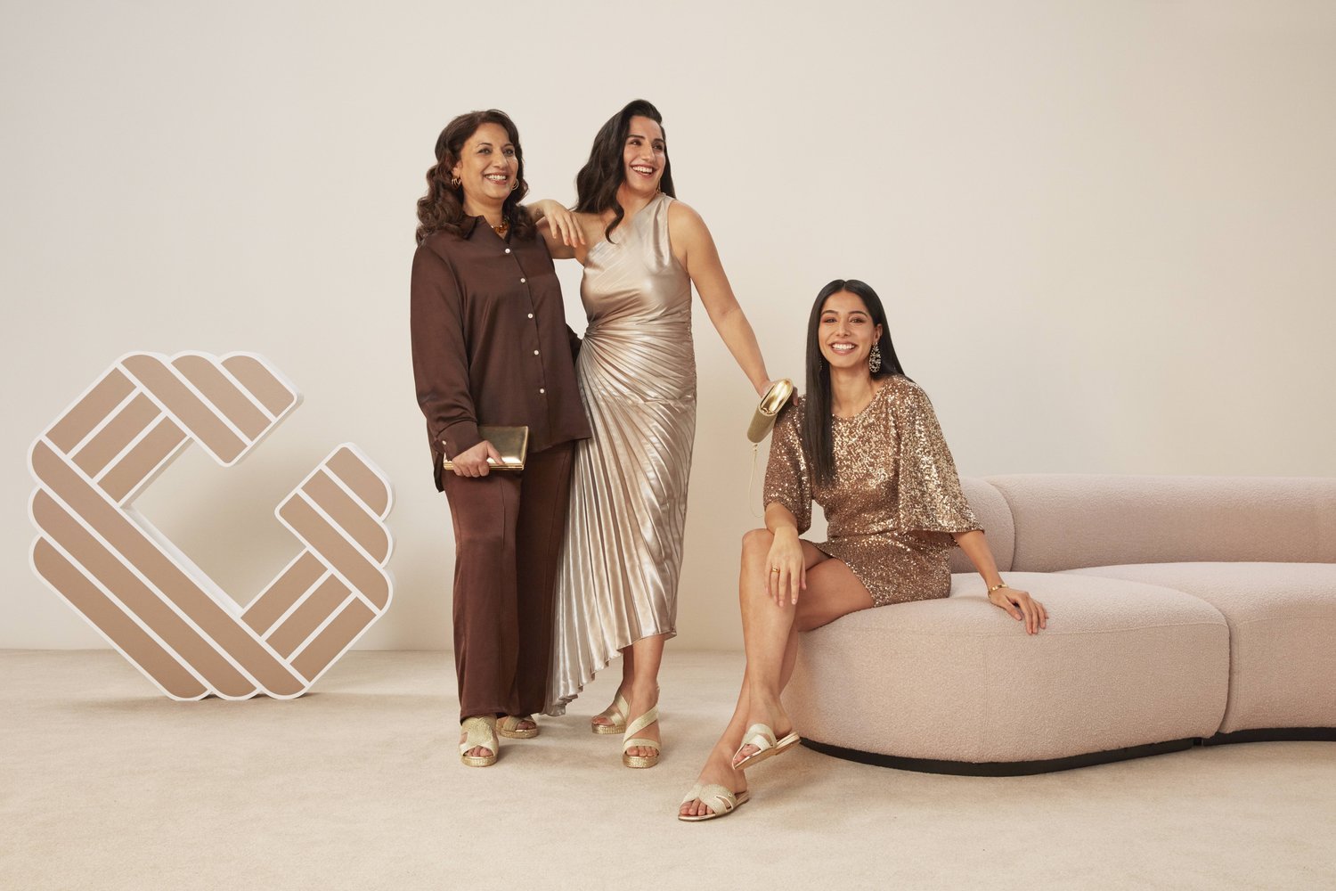 Three women at Carvela photo shoot