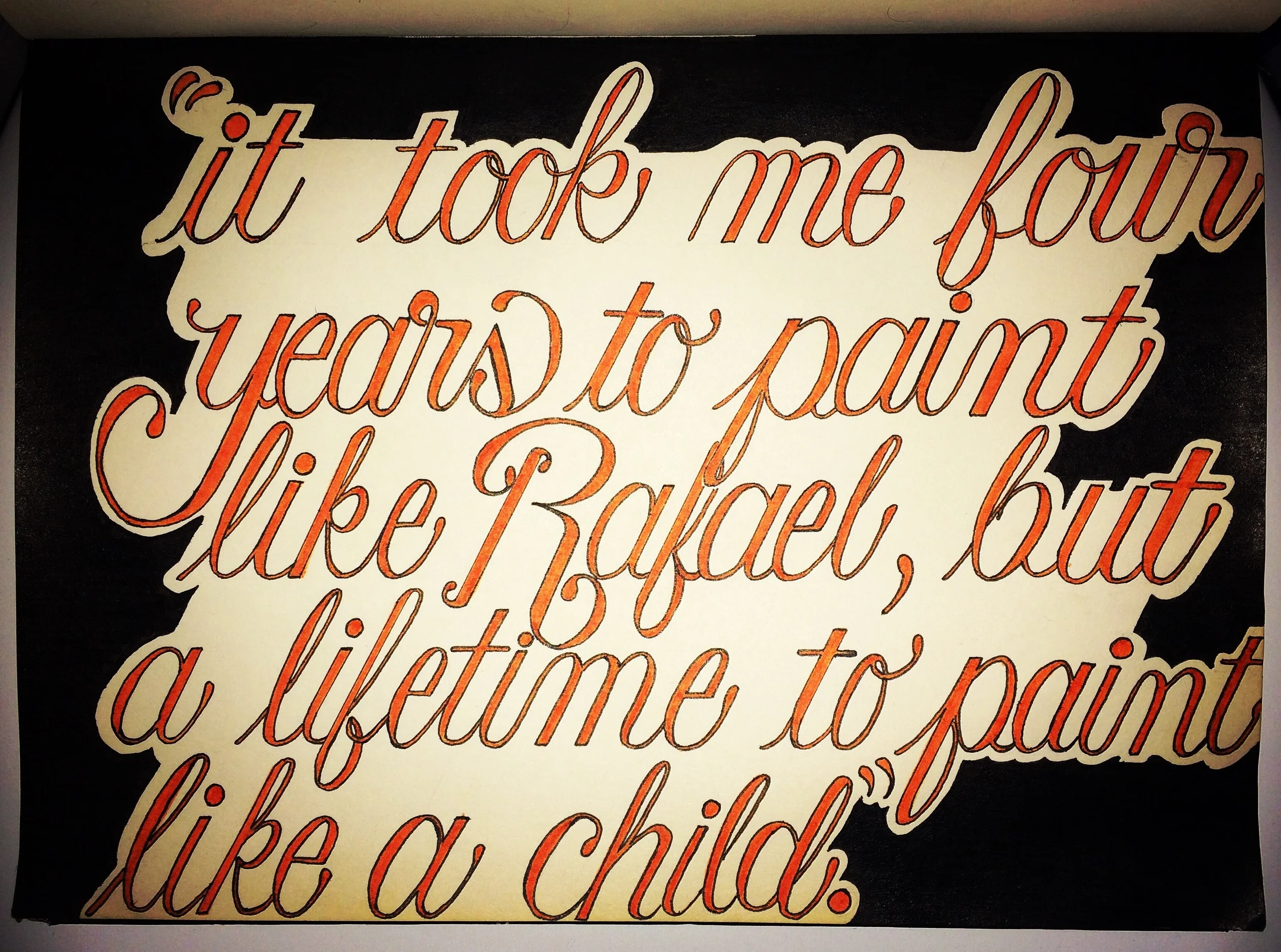 "Childlike" ©2016. Pen on paper, 28cm x 20cm. 