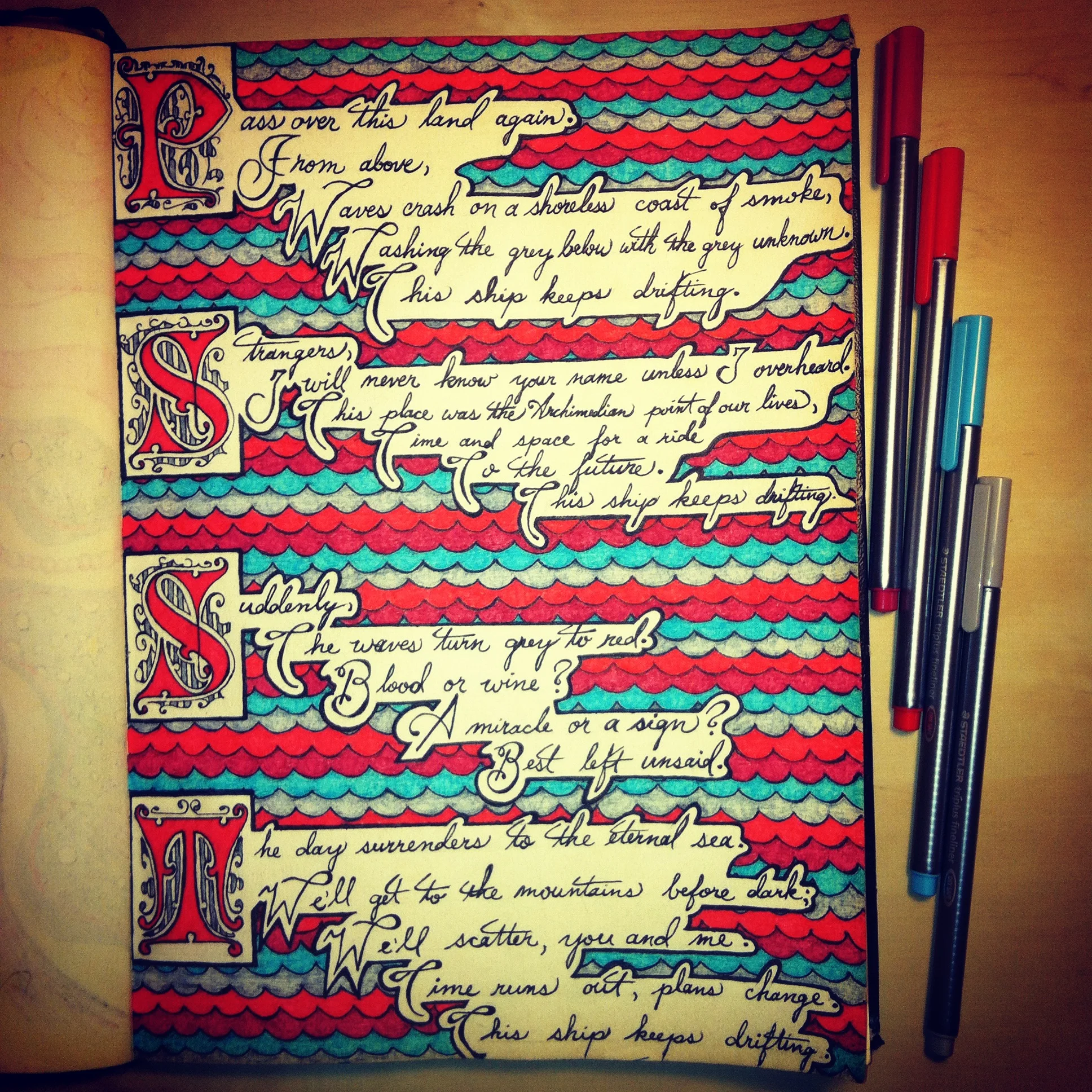 "Passover" ©2013. Pen on paper, 20cm x 28cm. 