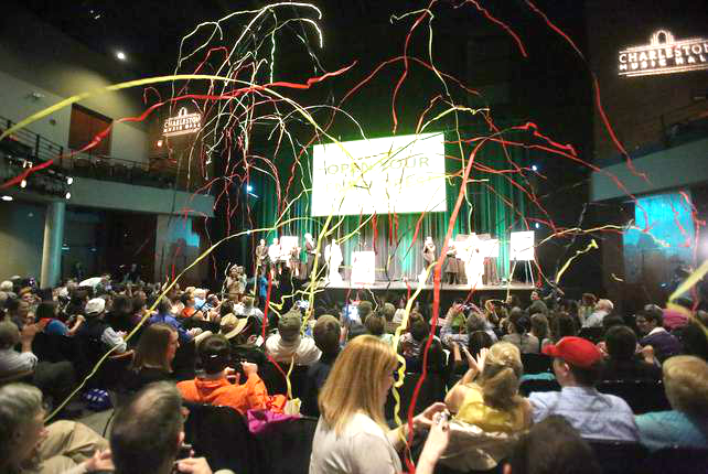 Streamers were launched high into the air!
