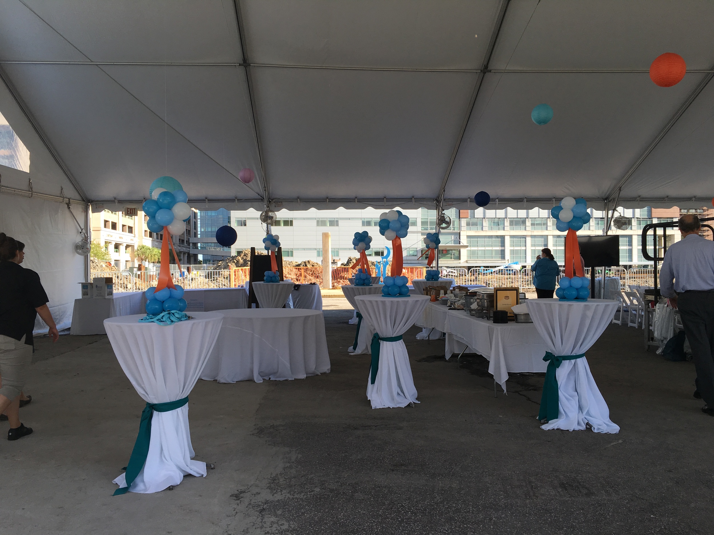 Topiary Centerpieces were created to match the entrance.
