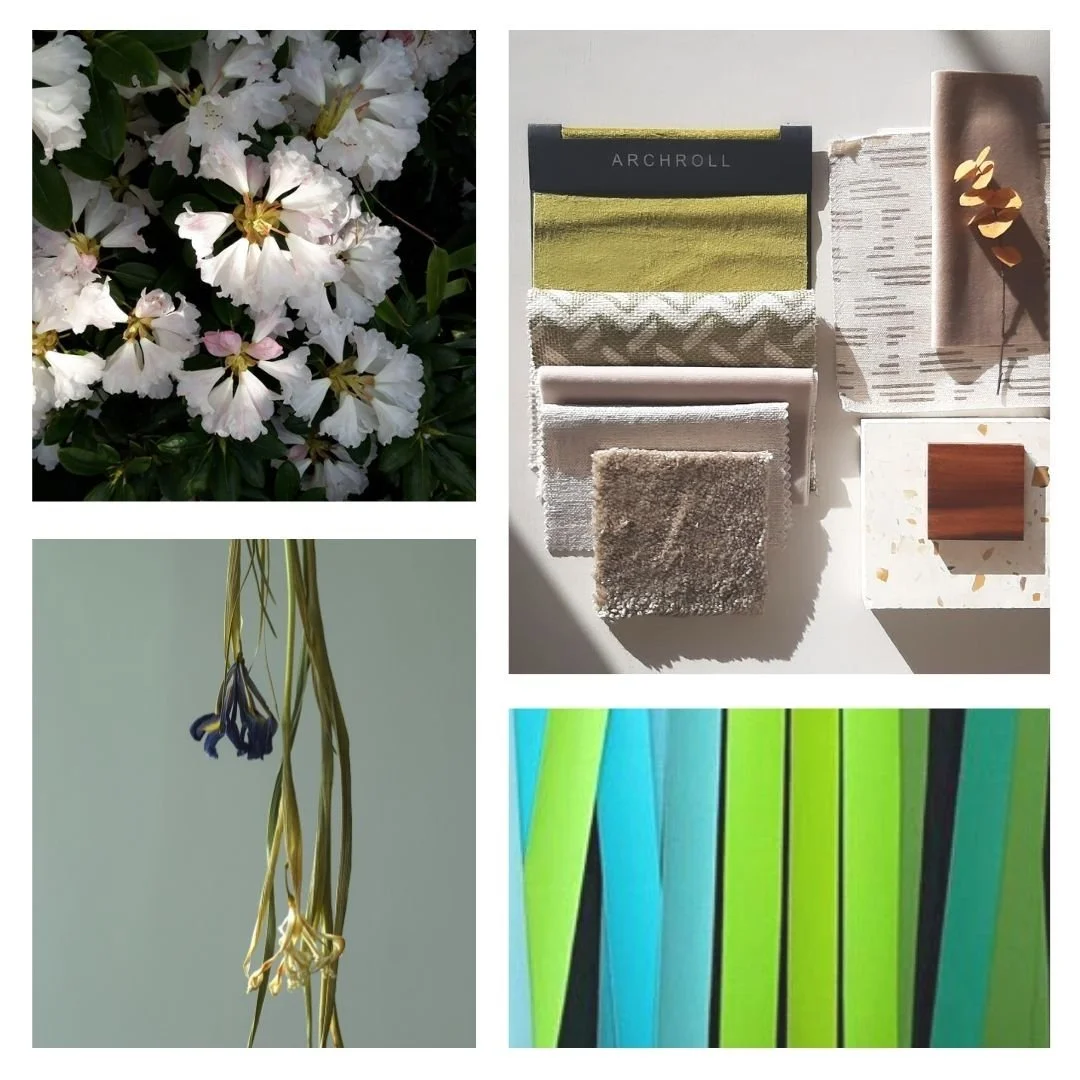 Colour board with cold colours and flowers ©Detail Movement