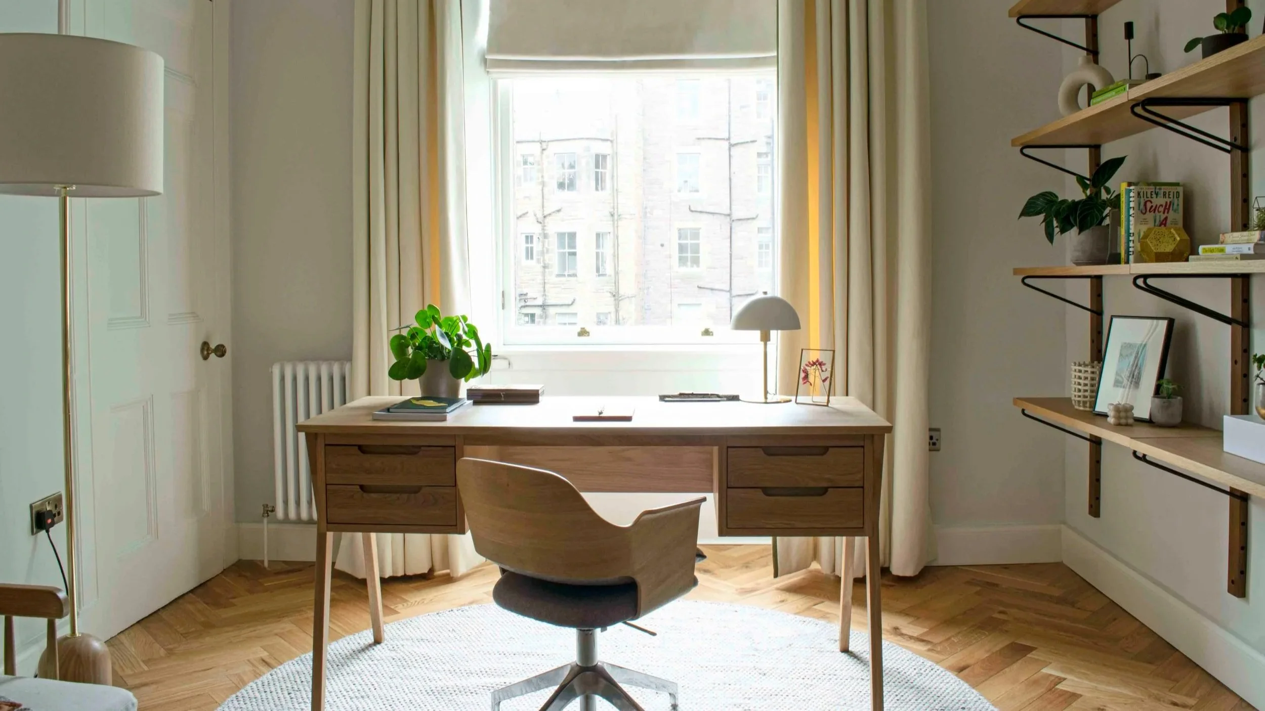 Modern Scandi study in an Edinburgh 3 bedroom flat ©Detail Movement Interiors