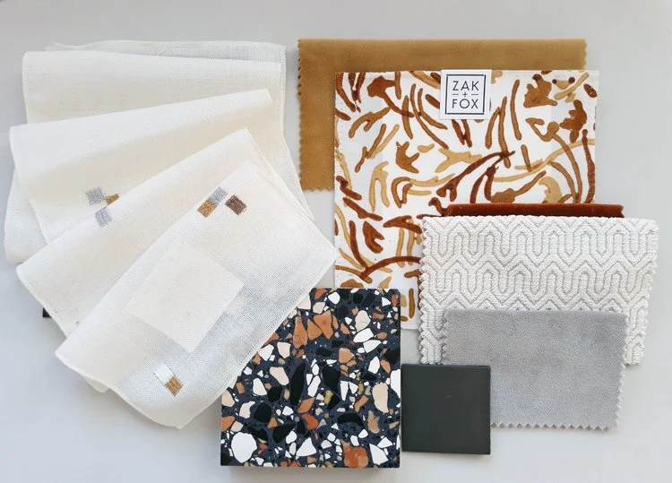 Sample board with terrazzo and terracotta colours ©Detail Movement