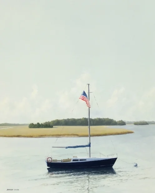 "When Gretle was Moored on Skidaway River" 16x20 oil on panel SOLD