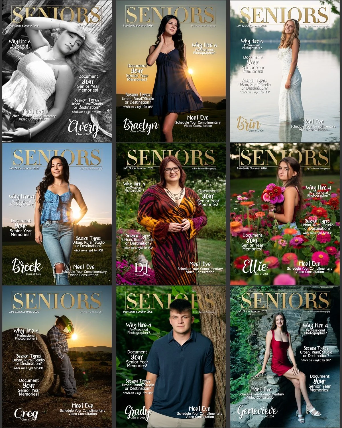 📸 ETP COVER CONTEST IS HERE! 📸

Voting for the 8TH Annual ETP Cover Contest starts Friday, March 27th on Instagram!

✨ Four -Class of 2026 seniors will be featured on the front and back covers of my 2 senior magazines.
✨ 1ST &amp; 2ND PLACE winners