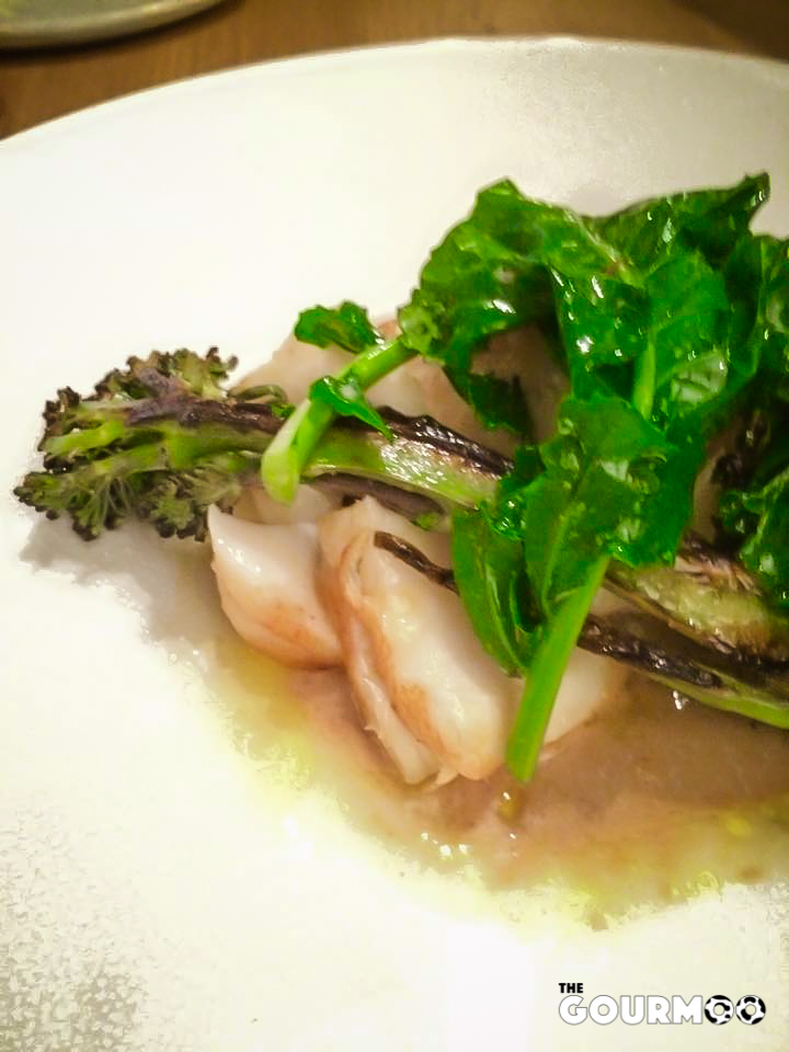 Cod, hazelnut, broccoli and dillisk