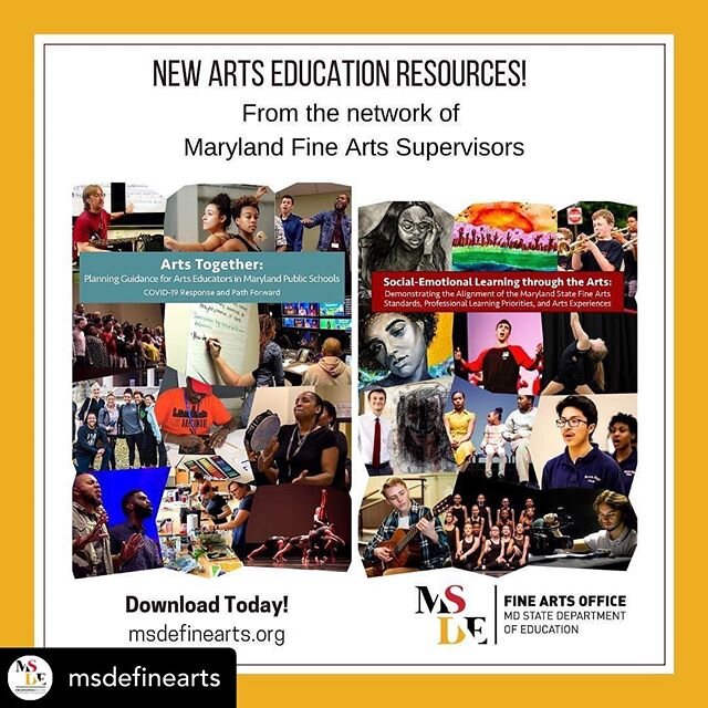 Posted @withregram &bull; @msdefinearts TWO NEW Arts Education Resources from Network of MD Fine Arts Supervisors!

Download these TWO new collaborative documents from the network of Fine Arts Supervisors of Maryland Public Schools. Link in the bio. 