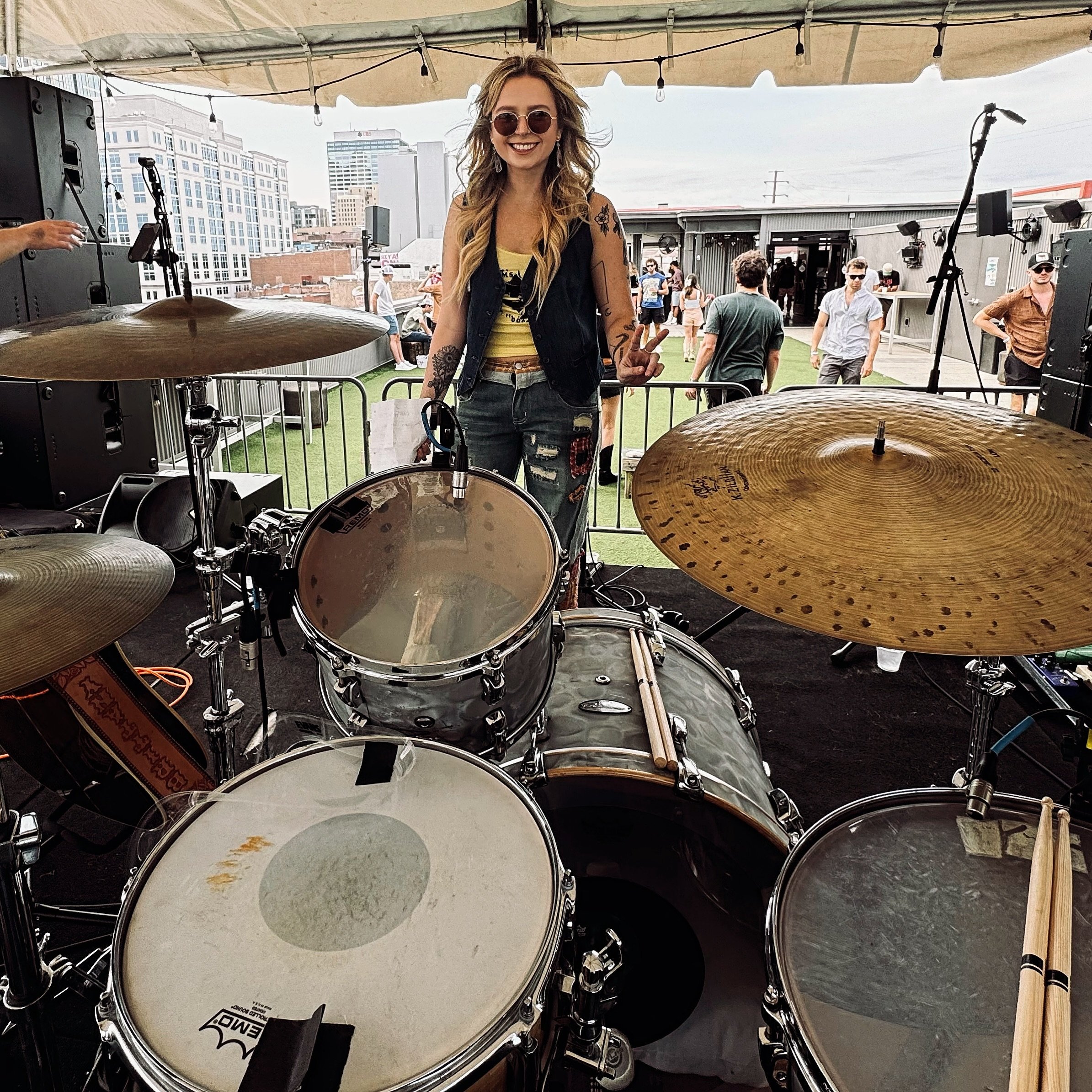 Sometimes they let me out of the studio to play instruments.
*
@brittanylanebishop #recordpriducer #notadrummer #drummerfortheday